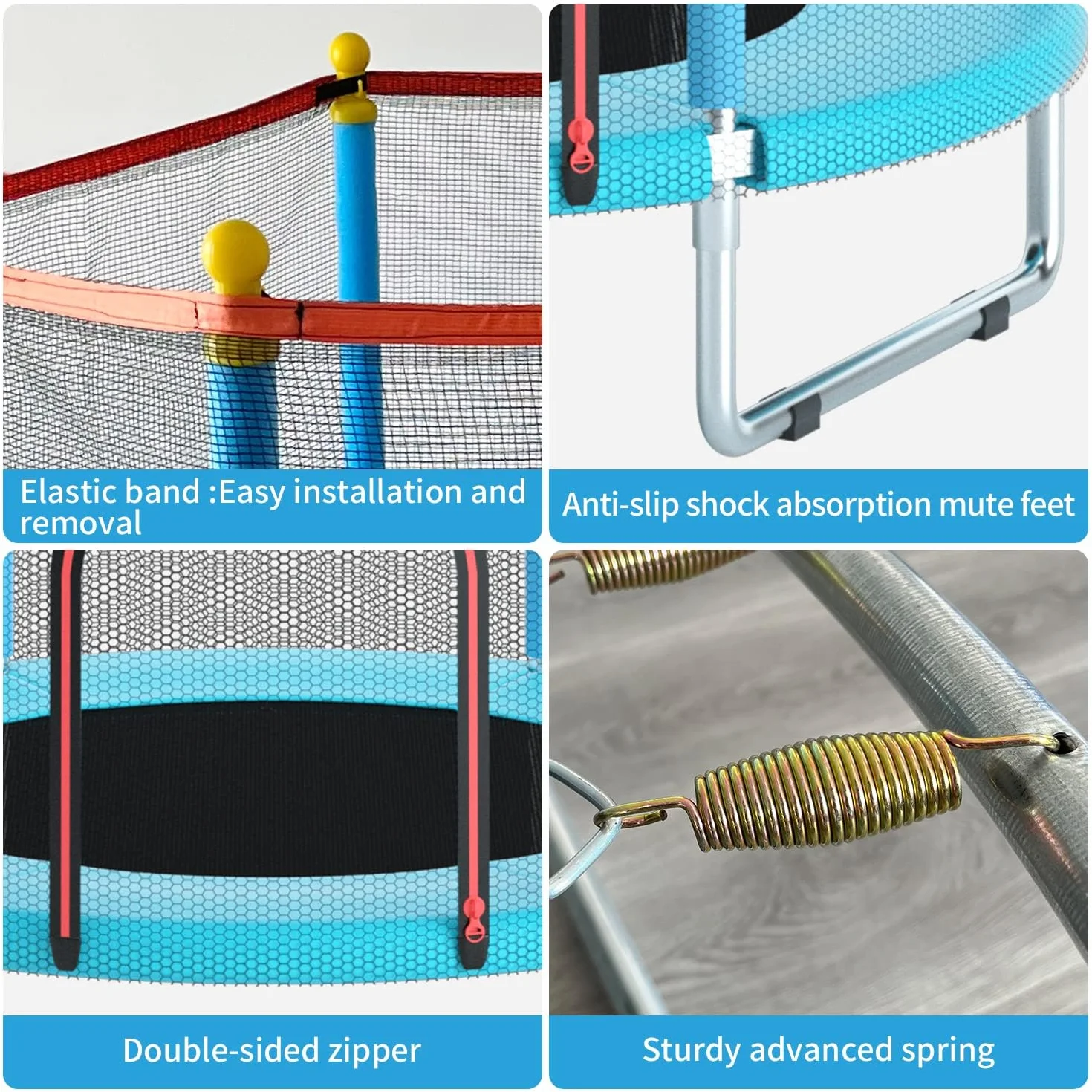 Trampoline pour Enfants 150cm avec Filet de Sécurité, Panier de Basket et Tapis de Saut - étanche, Réglable, 200kg