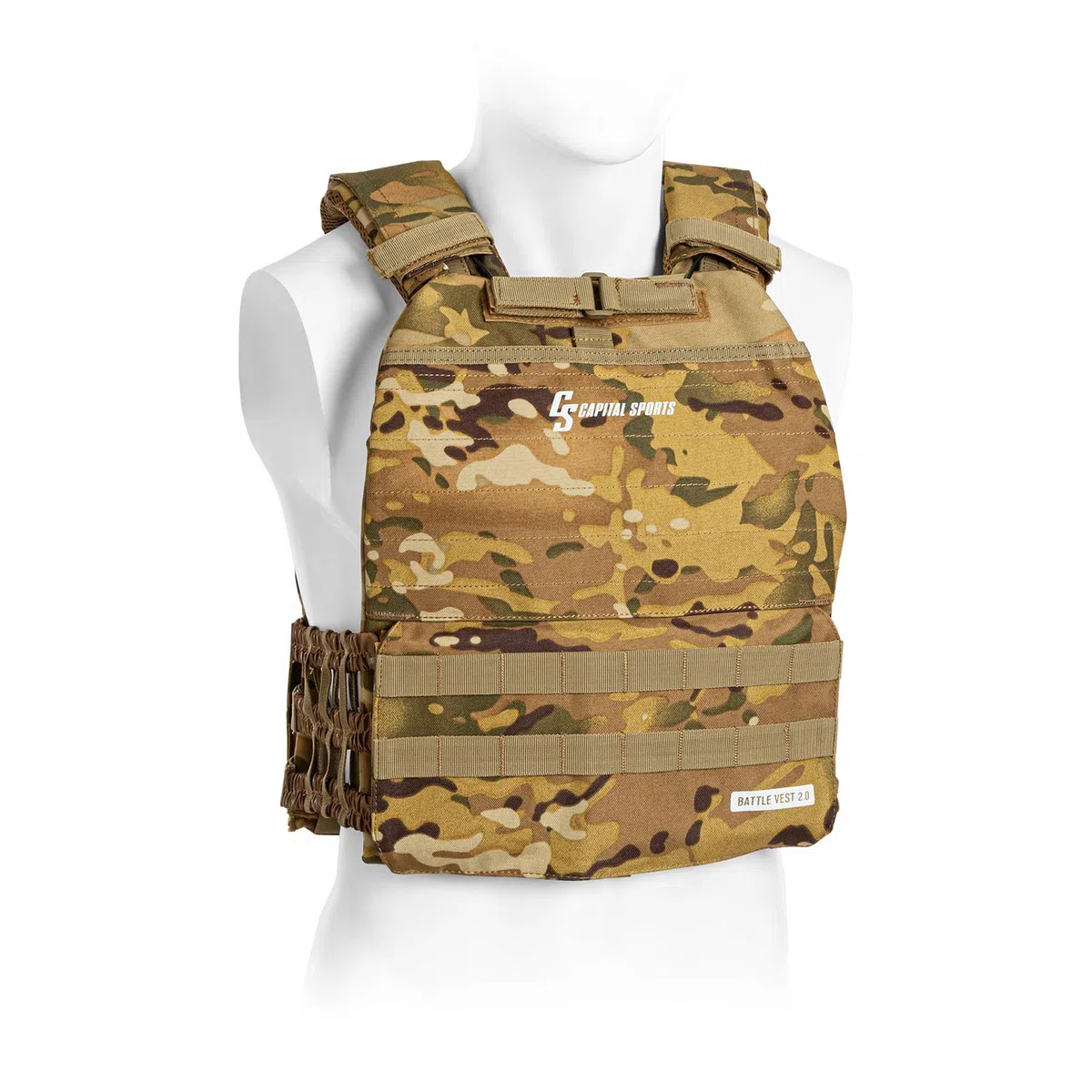 CAPITAL SPORTS Battlevest 2.0 - Veste lestée, 2 Paires de plaques de Poids incluses, Confort élevé et répartition optimale du Poids grâce au Rembourrage épais