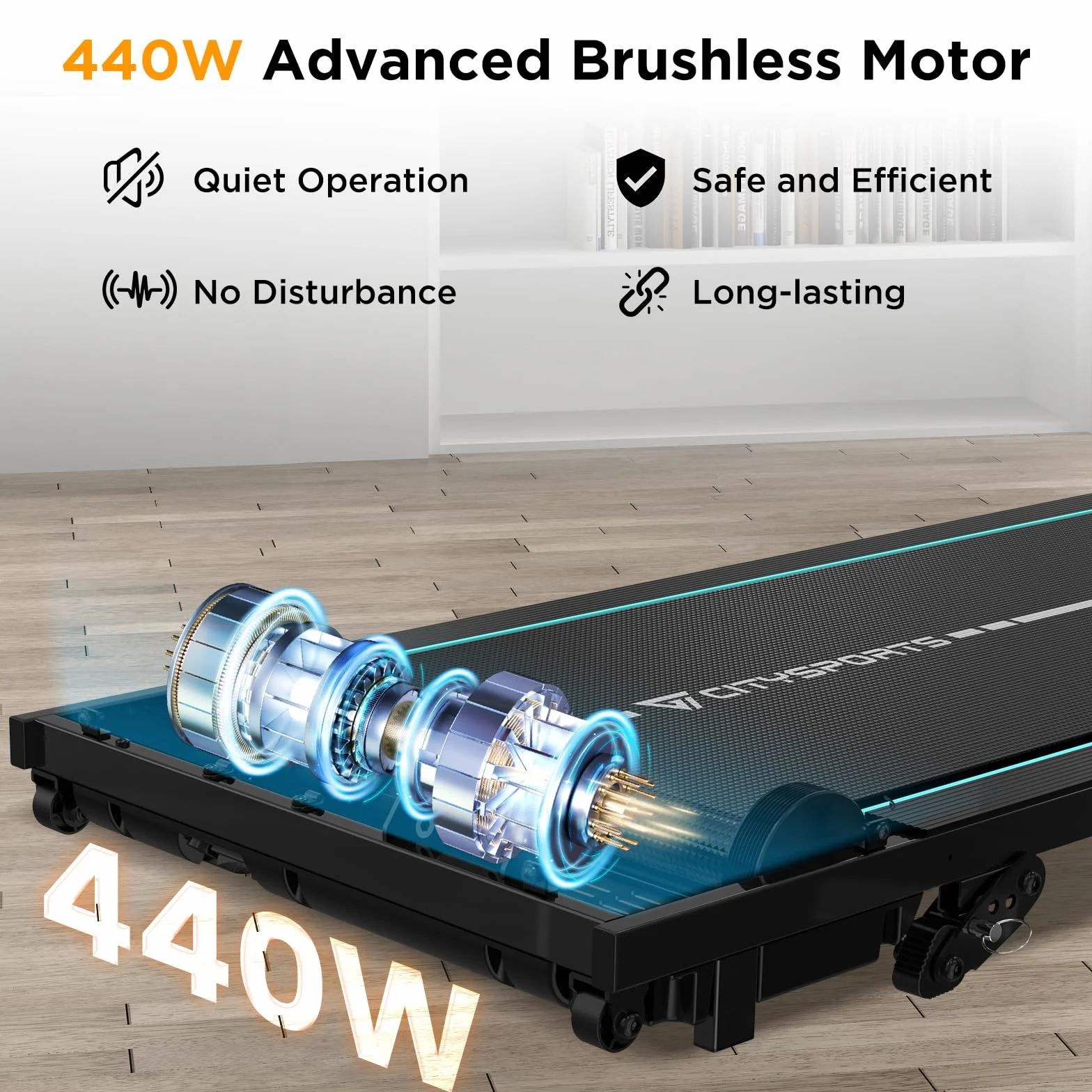 CITYSPORTS Tapis de Course Électrique Inclinable 8–10% 1–6 km/h avec Écran LED Télécommande Pliable
