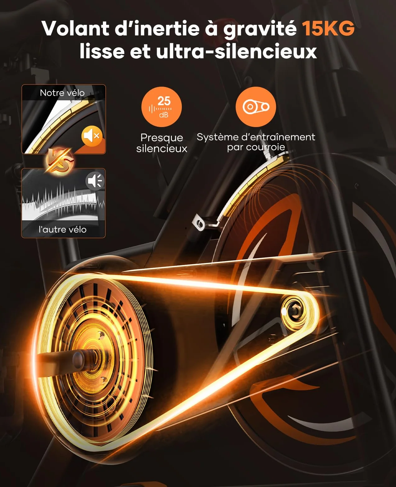 TOPUTURE Vélo d'Appartement Magnétique Connecté APP, Résistance Réglable Silencieux, 160KG