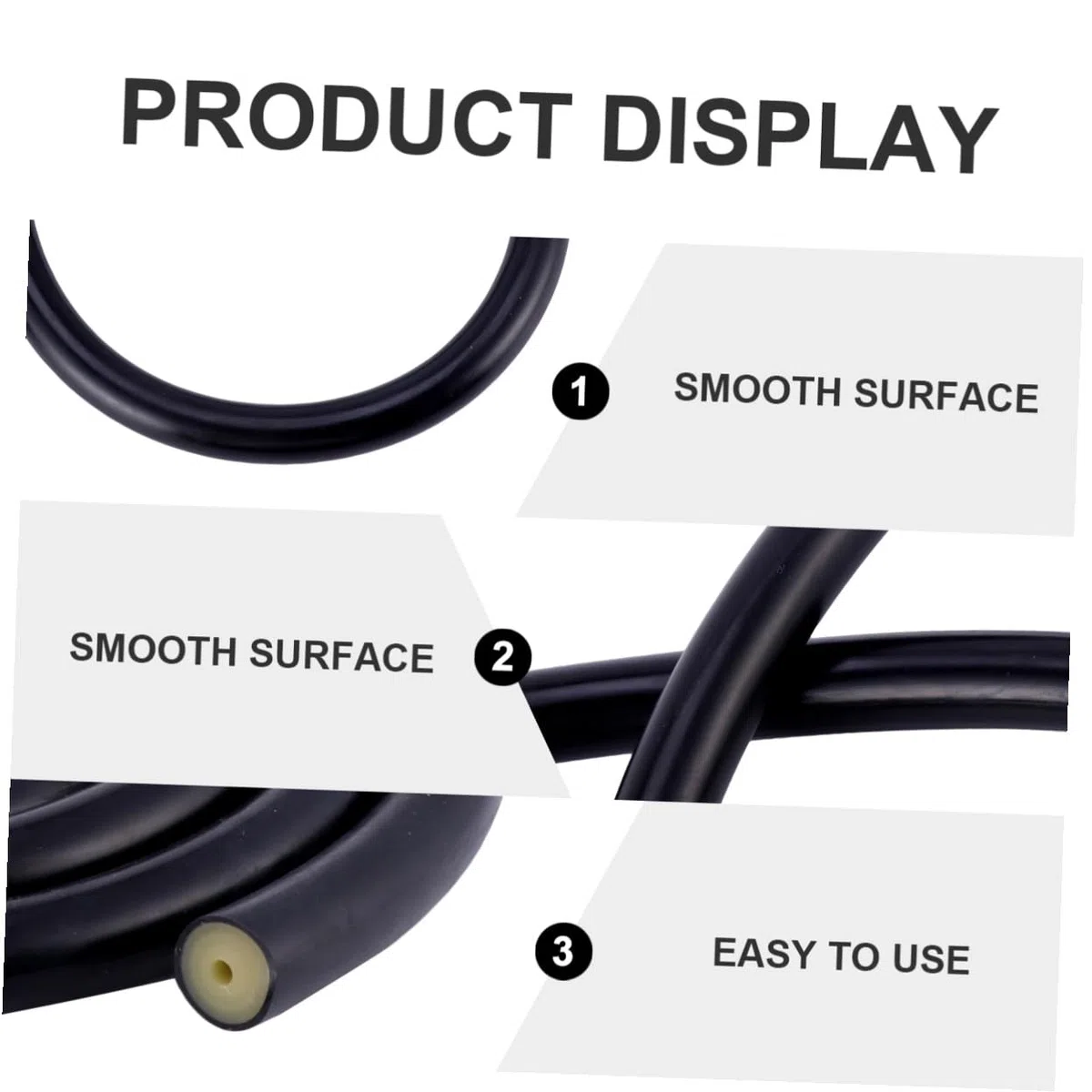 iplusmile Tube Remplacement de Plongée Élastique en Latex Naturel 3x16mm Noir Accessoire Léger pour Chasse sous-Marine