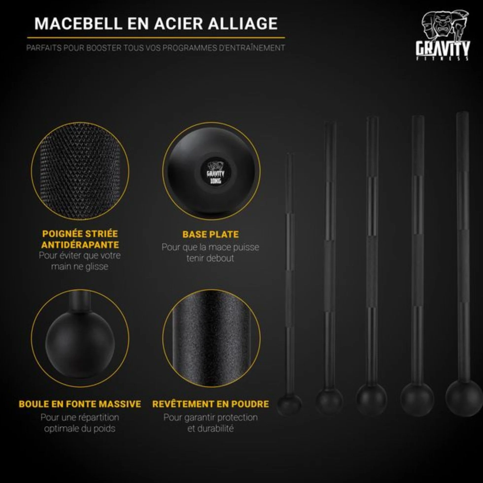 Gravity Fitness Masse Masse en acier Bell (10)