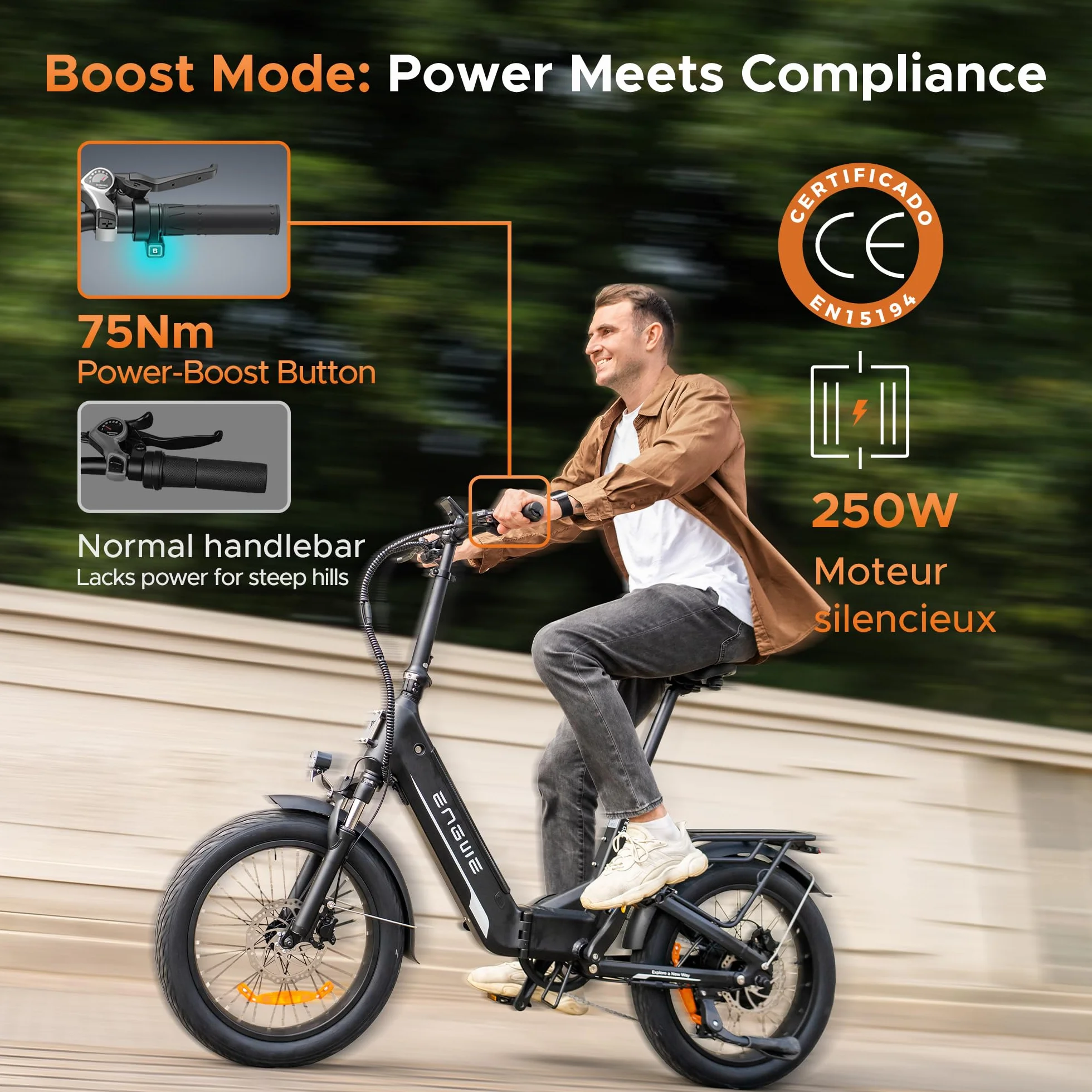 ENGWE Velo Electrique avec APP, Vélo électrique Batterie 48V 13,5 Ah jusqu'à 135 km, Capteur de Couple et Freins Hydrauliques, Pneus 20 * 3.0, 2 Heures de Charge