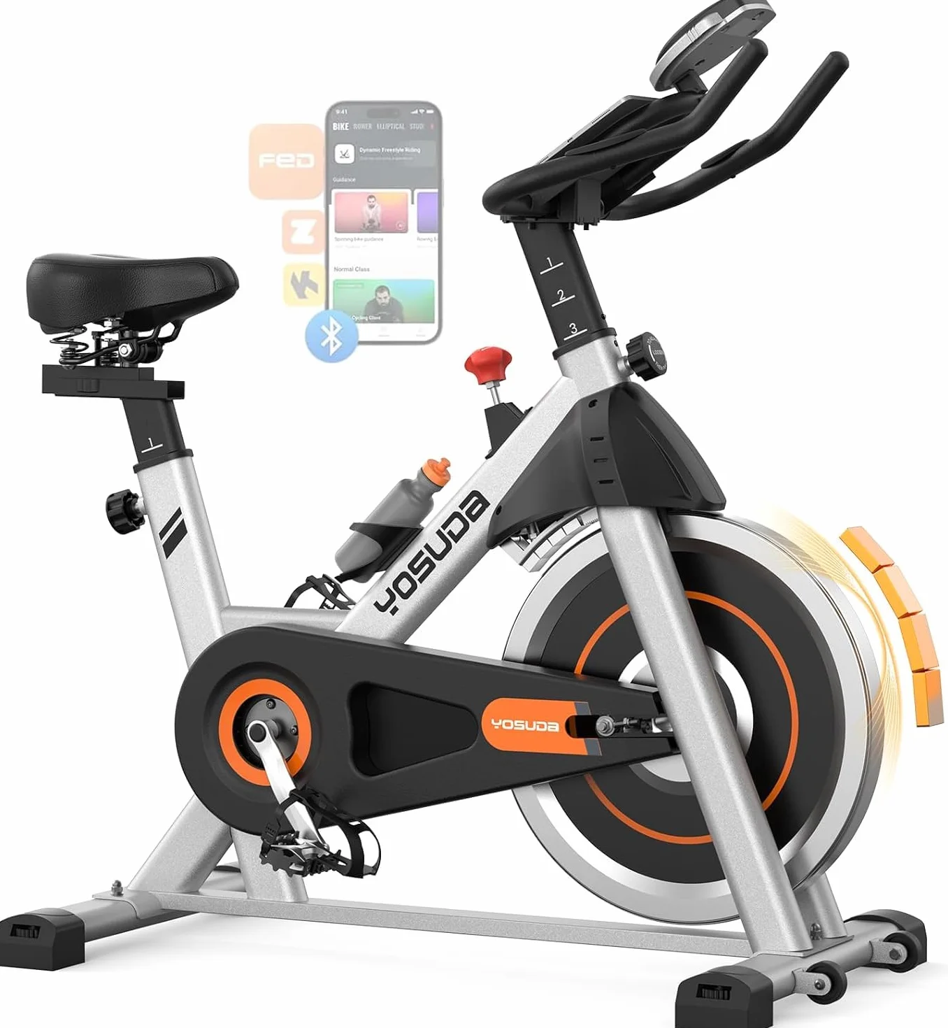 YOSUDA Vélo d'Appartement Magnétique Réglable Connecté 136 kg
