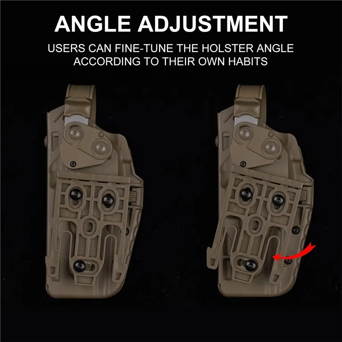 Holster Tactique Airsoft for droitier, avec système de dégagement Rapide QLS, Adaptateur de Jambe, Compatible avec Les modèles Glock 17, 19, 22, 23, 31 et 32