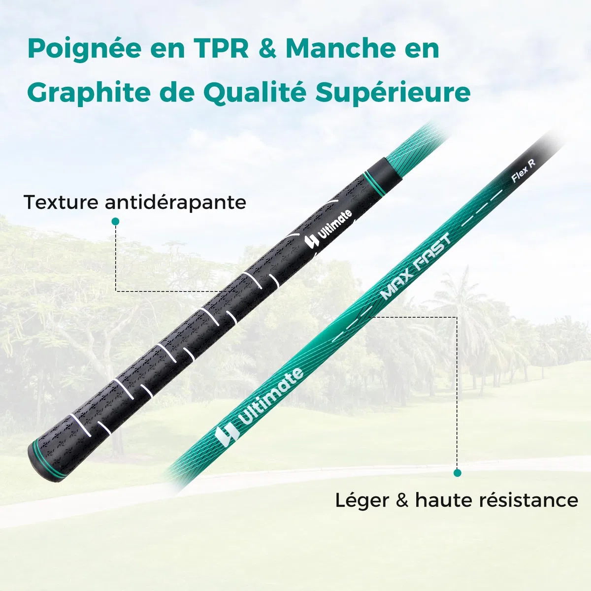 GYMAX Ensemble Complet de Clubs de Golf pour Hommes Droitier, Comprenant Driver #1 460CC, Fairway #3, Hybride #5, Fers #5, #6, #7, #8, #9, #P, #S, Putter, 3 Couvre-Golf et Sac de Golf