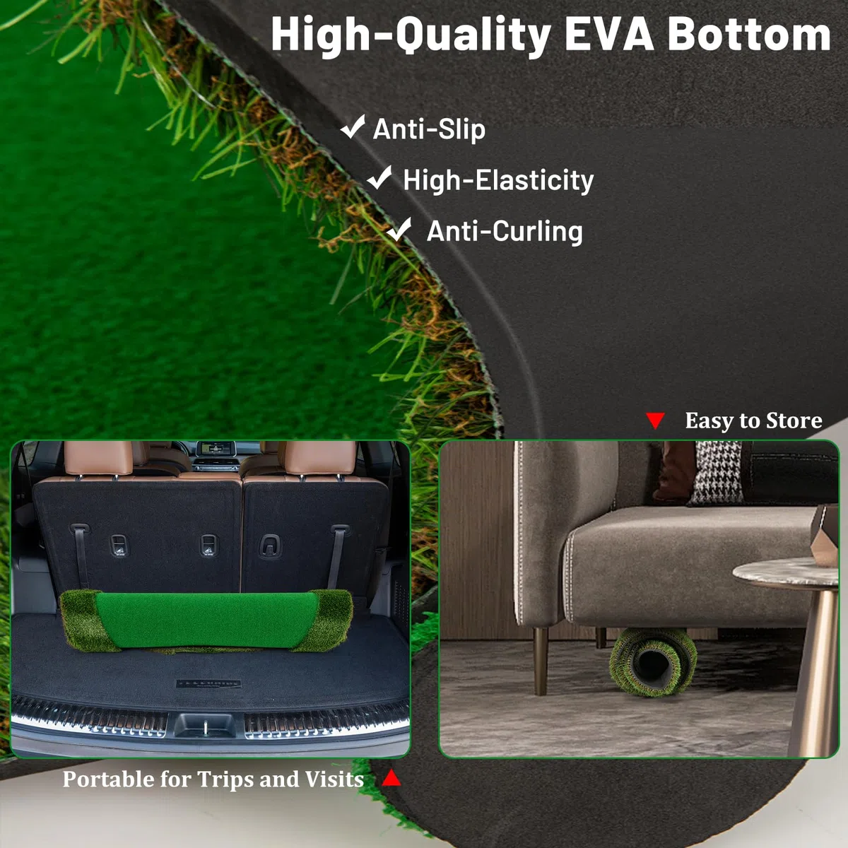 LIFEZEAL Tapis de golf professionnel 150 x 300 cm avec 3 trous et balles Tapis de putt pour intérieur et extérieur à la maison, au bureau, sur le patio