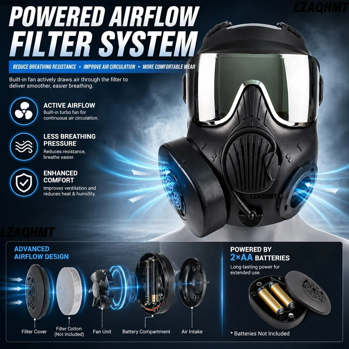 Masque À Gaz Factice Intégral en Forme De Crâne pour Airsoft – Lunettes De Protection pour Costume d'halloween Et Cosplay Aucune Protection Réelle Contre Les Gaz