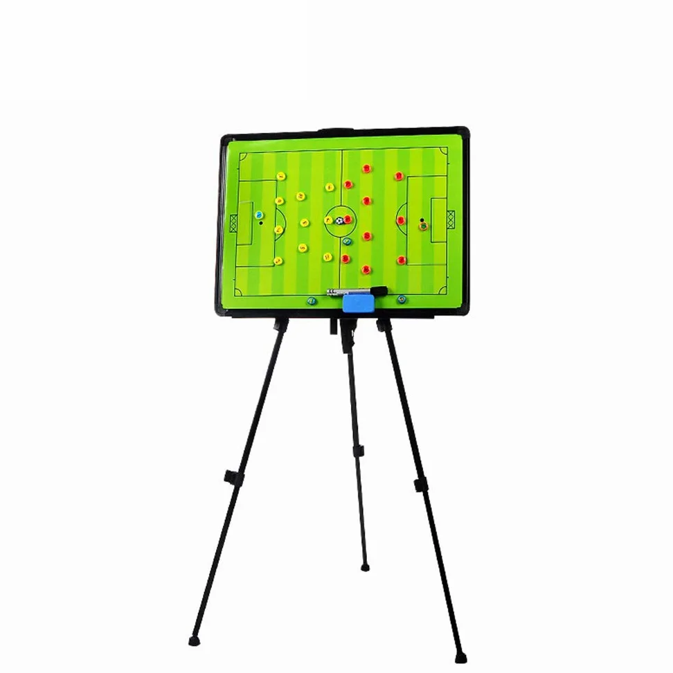 Joyeee Tableau d'entraînement magnétique de 60 x 45 cm, grand tableau tactique de football – marqueur magnétique, stylo, gomme sèche, trépied et sac de transport, football équipement d'entraînement
