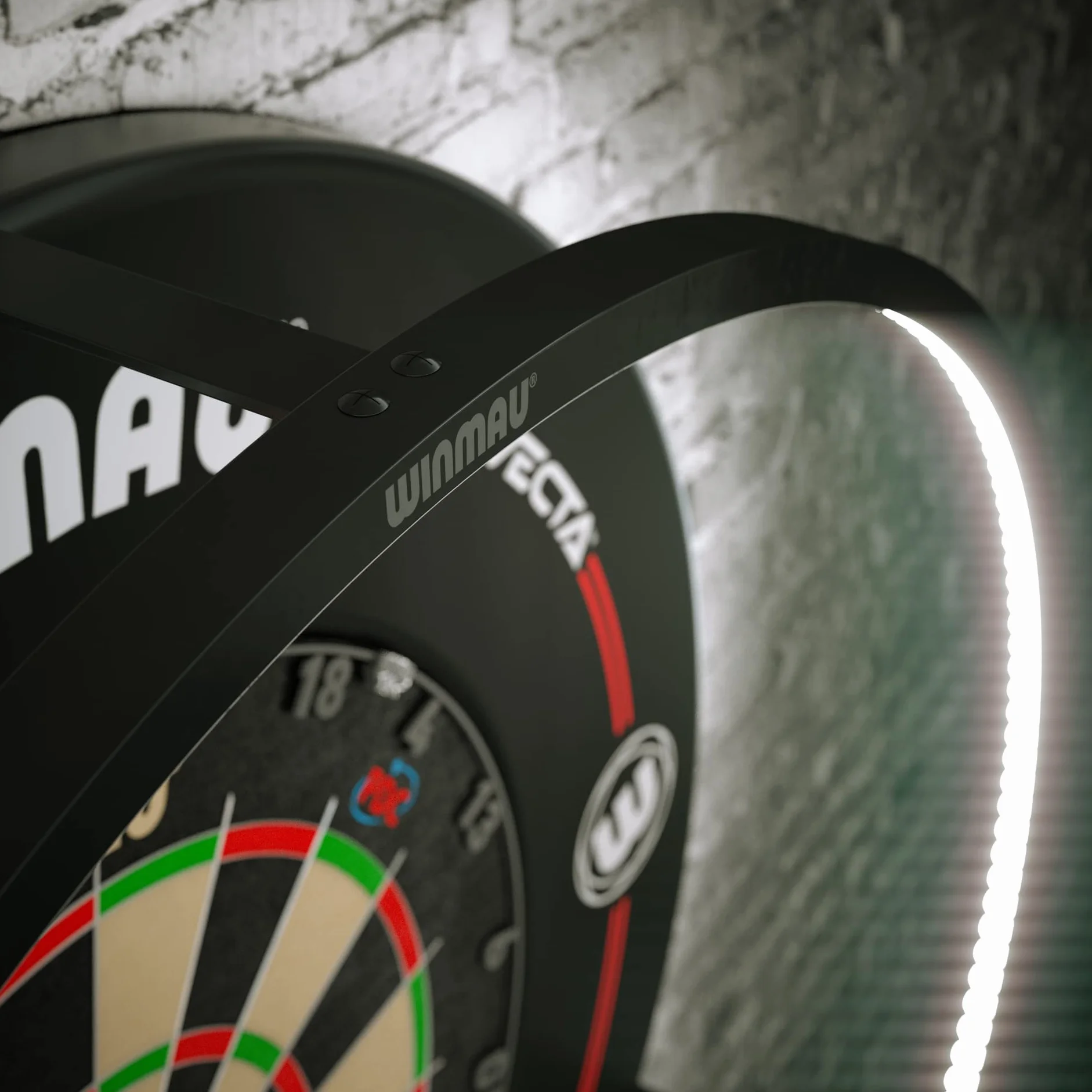 WINMAU Plasma – Éclairage LED pour Cible de Fléchettes | Lumière Dynamique sans Reflet, Compatible Toutes Cibles | Système d'Éclairage Professionnel