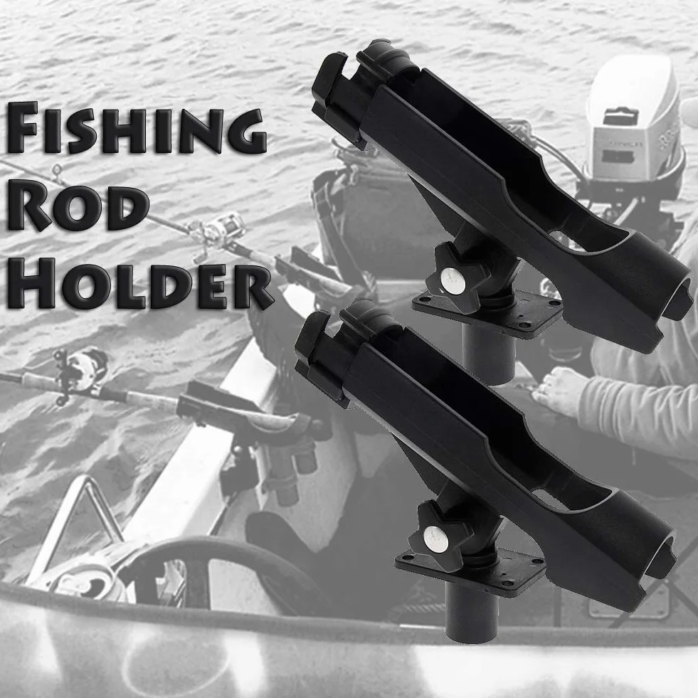 Support de Canne à Pêche pour Bateaux et Kayak à 360 ° Réglable et Rotatif - 2 Pièces