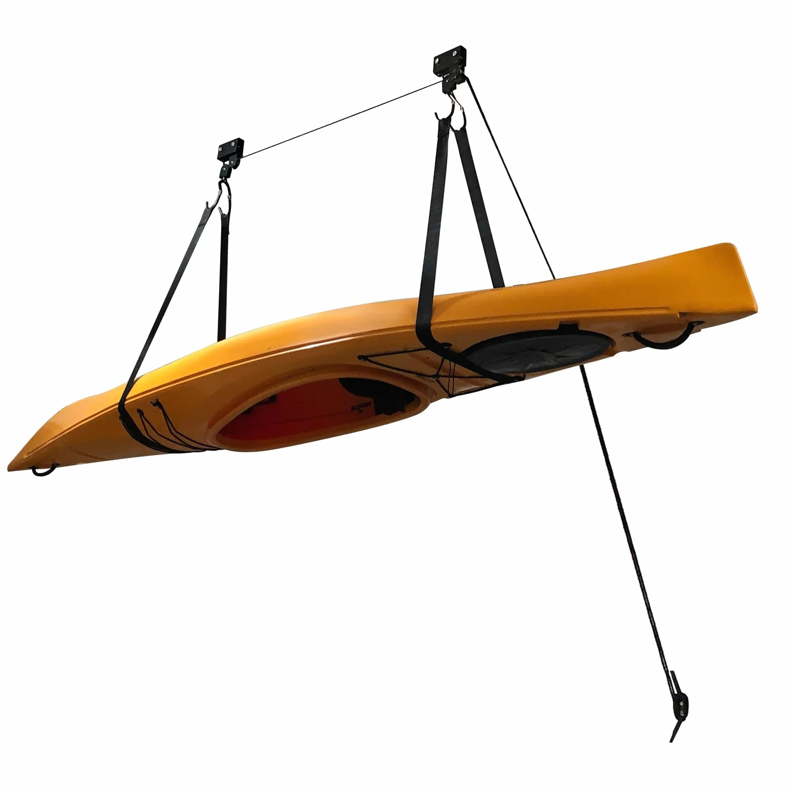 Système de Poulie au Plafond pour Kayak, Grande de Charge 57kg, Économie d'Espace, Convient à Salles de Stockage, sous-sols, Garages