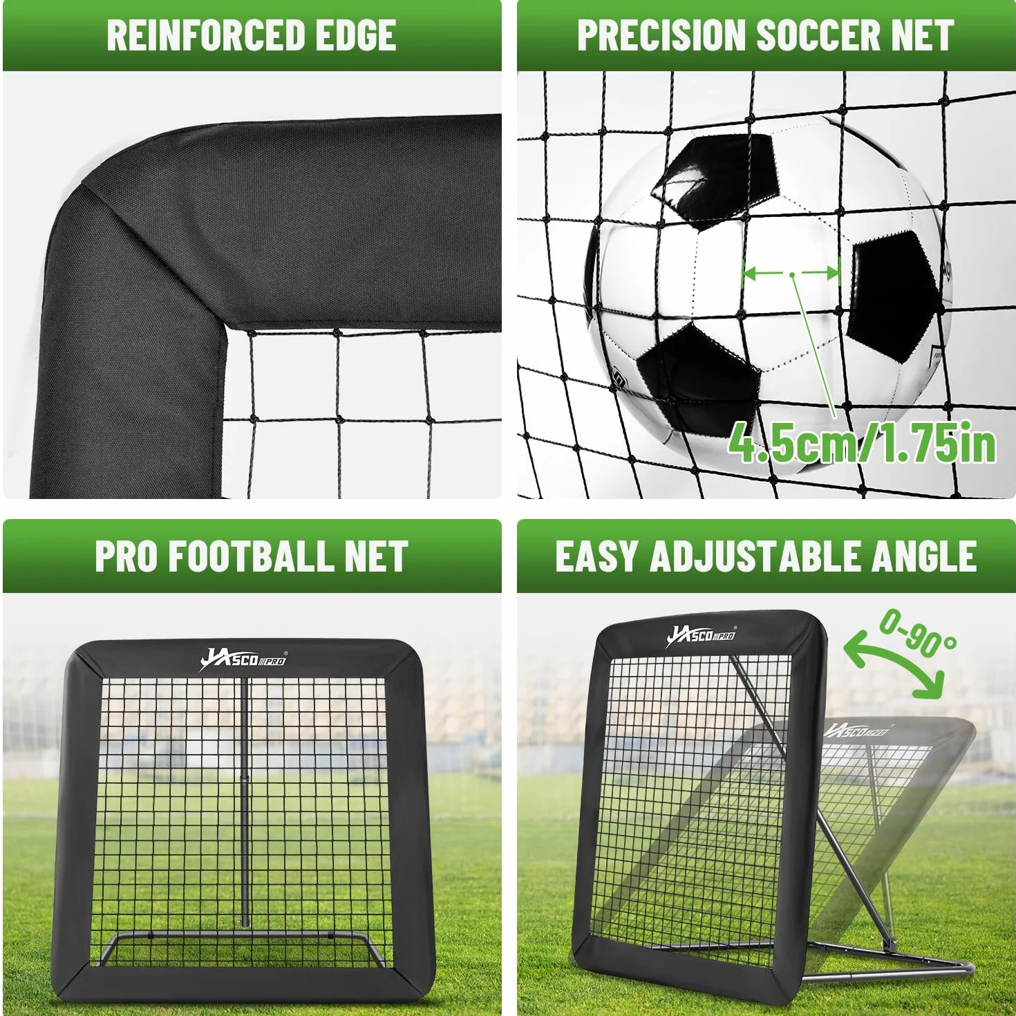 JASCOPRO Filet de Rebond de Football, Cible de Rebond de But de Football, équipement d'entraînement Portable