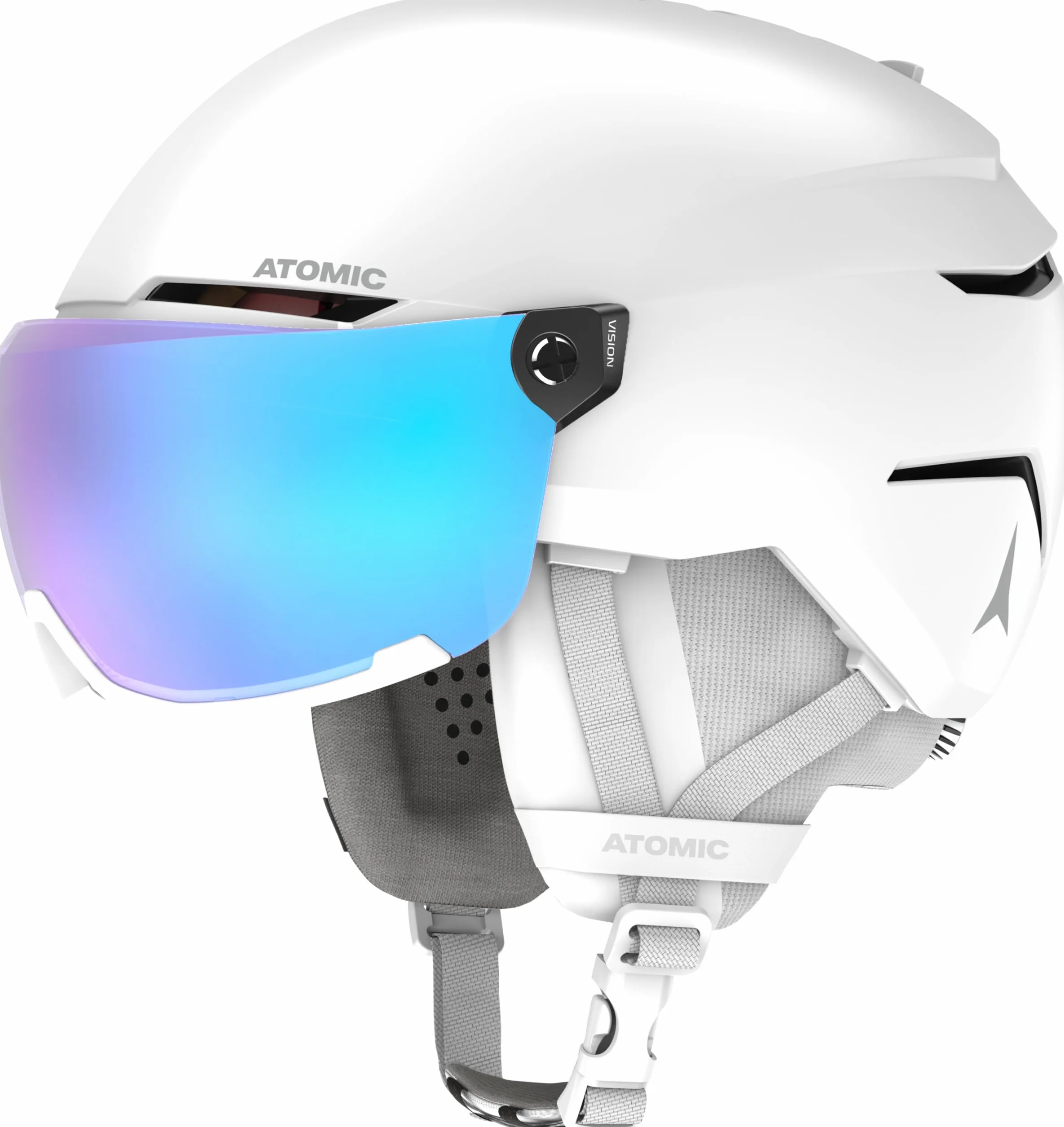 Atomic Casque de Ski stéréo Savor Visor avec visière - Absorption maximale des Chocs - Système de Ventilation Active Aircon - Miroir de qualité supérieure pour Une Vision Claire