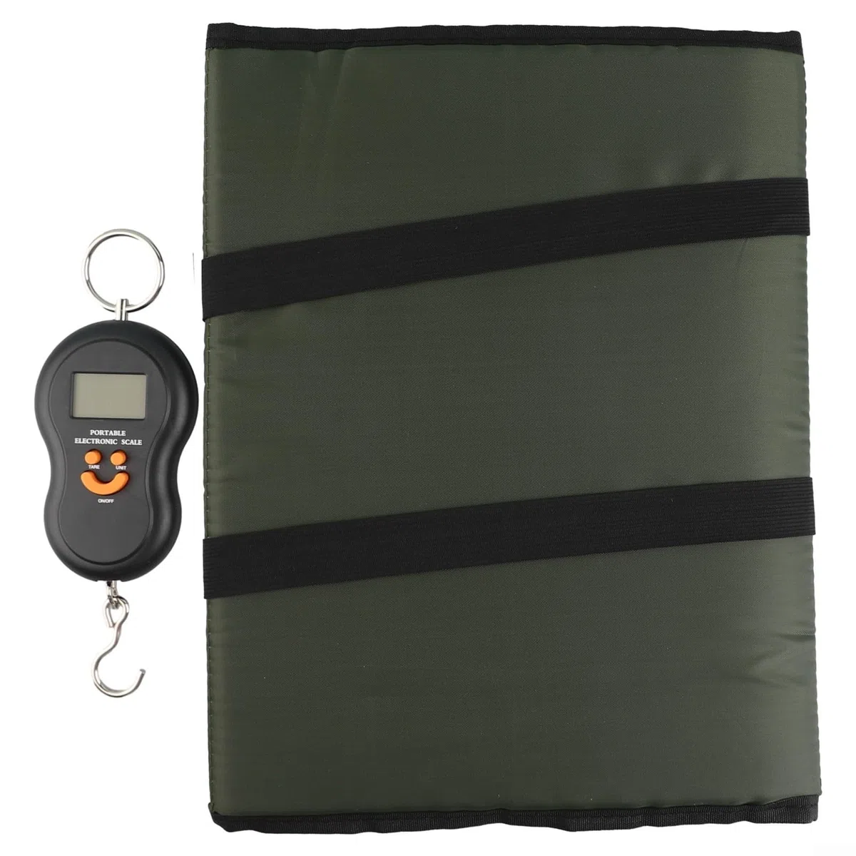 Tapis d'atterrissage pliable pour la pêche à la carpe avec balance numérique, kit de protection léger pour pêcheurs à la ligne (noir)