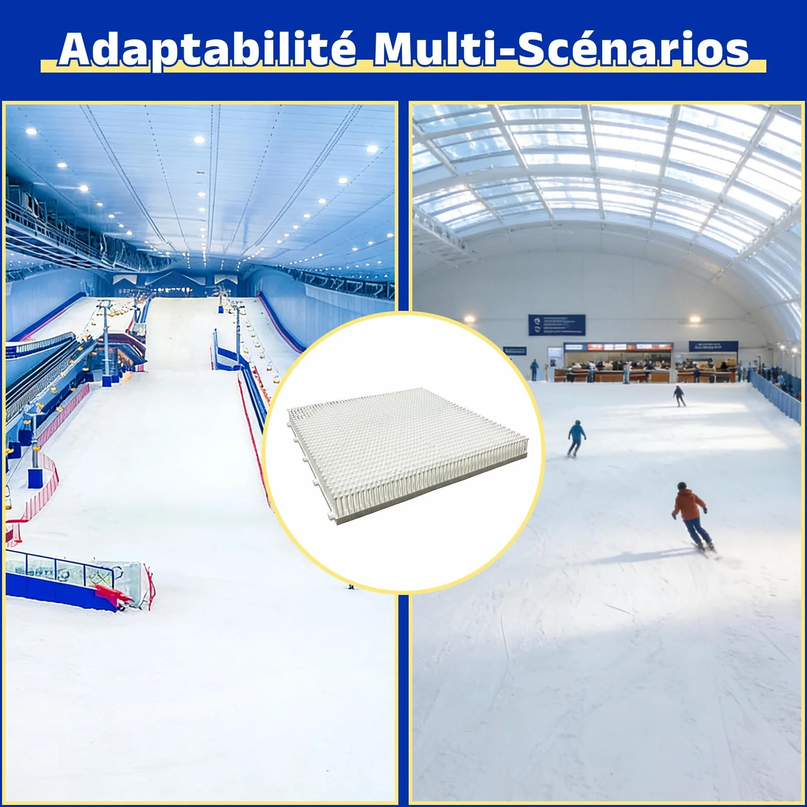 Tapis de Ski Intérieur, Tapis d‘entraînement de Ski à Domicile, Appareil Multifonction pour Simuler Le Ski sur Sol Sec, pour Entraînement et Pratique du Ski sans Neige