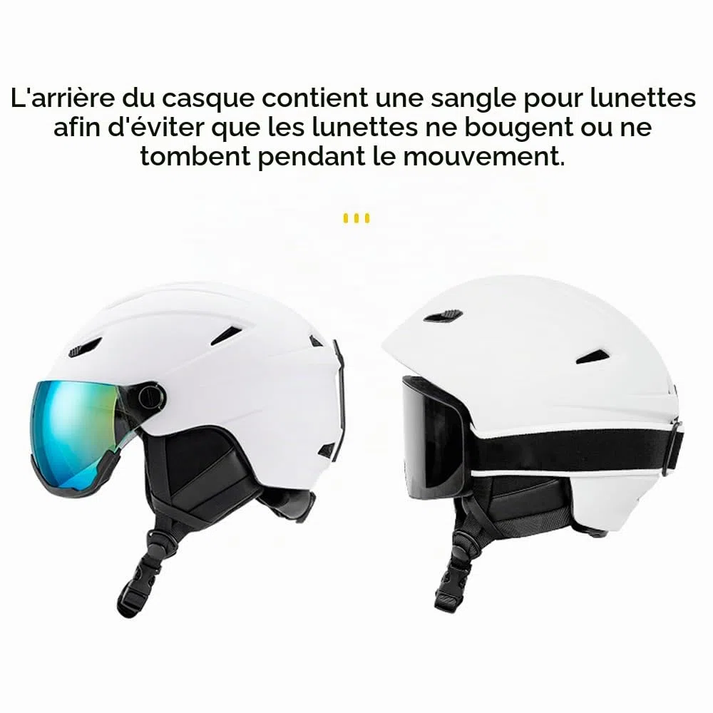 Lixada Casque de Ski et Snowboard, Casque À Neige avec Lunettes de Ski Anti-buée Anti-UV léger Adultes Antichoc et Universel pour Skating 2 Tailles Disponibles