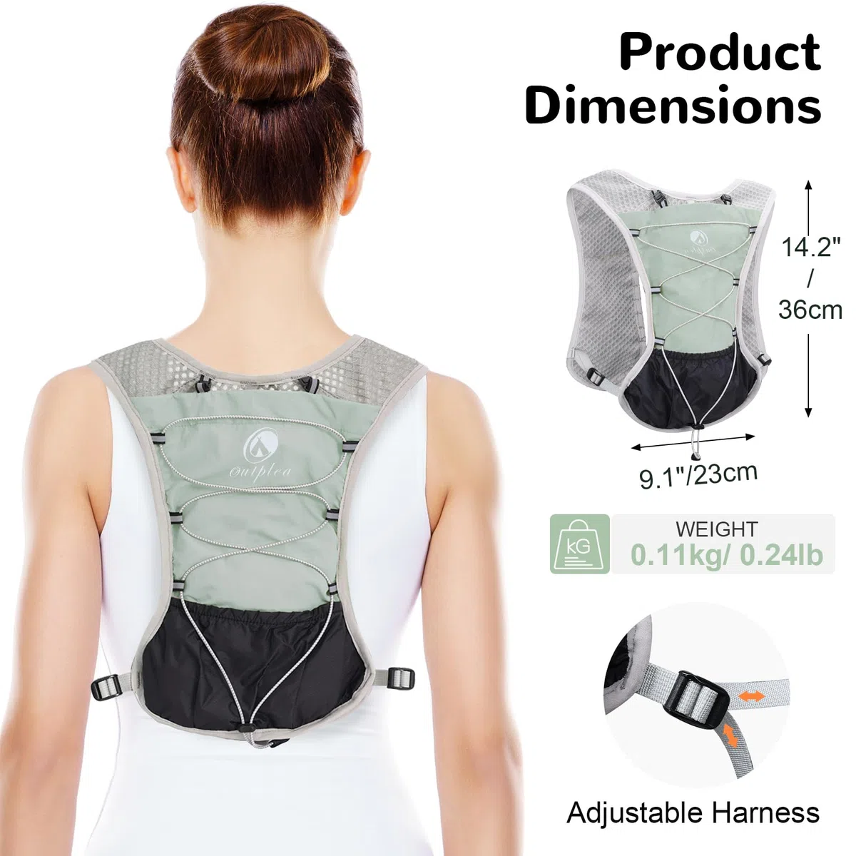 Sac Hydratation avec 2L Poche a Eau, Réfléchissant Gilet Hydratation Running Femme Homme, Léger Gilet Trail, Sac Running Hydratation pour Marathon Vélo Moto Course
