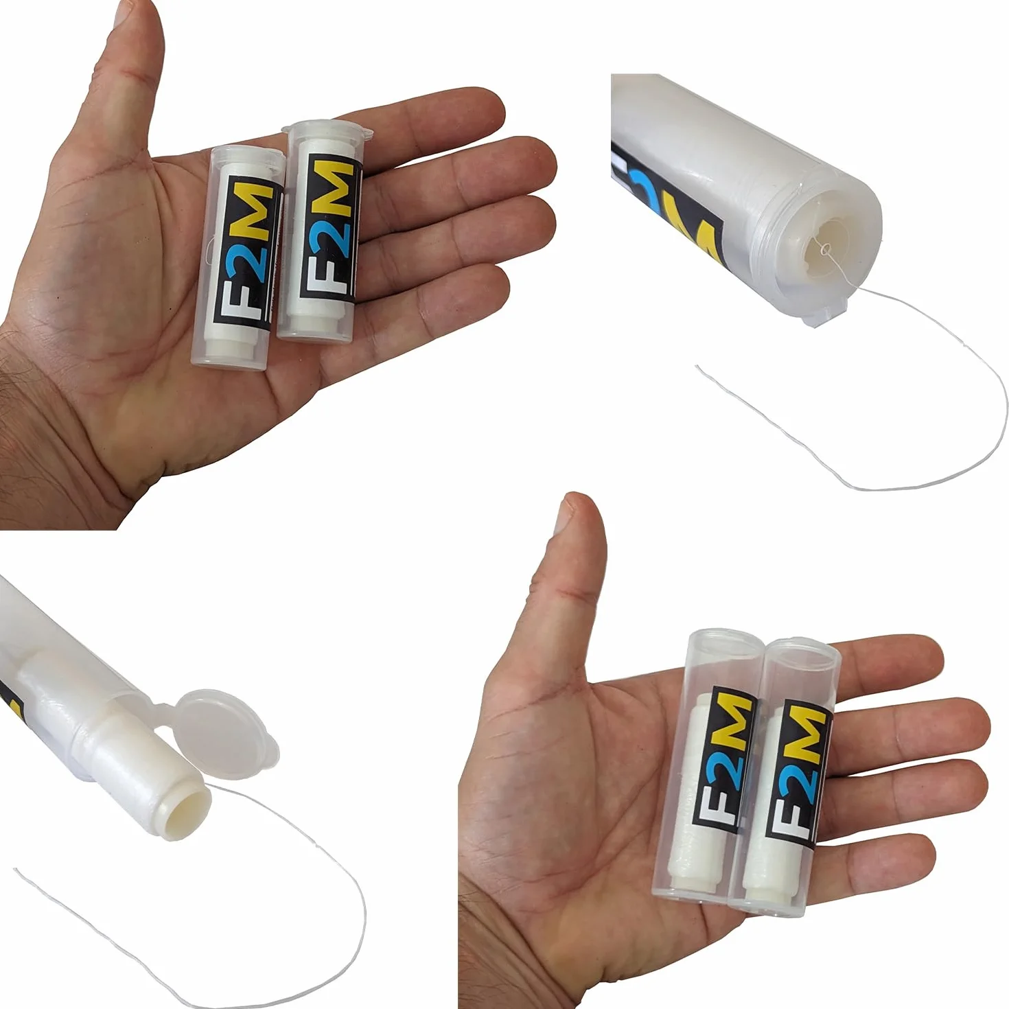 F2M - Pack pêche en surfcasting - Lot de 2 Rouleaux de Fil à ligaturer Les appâts + 1 Boite de 5 Aiguilles à locher Les vers