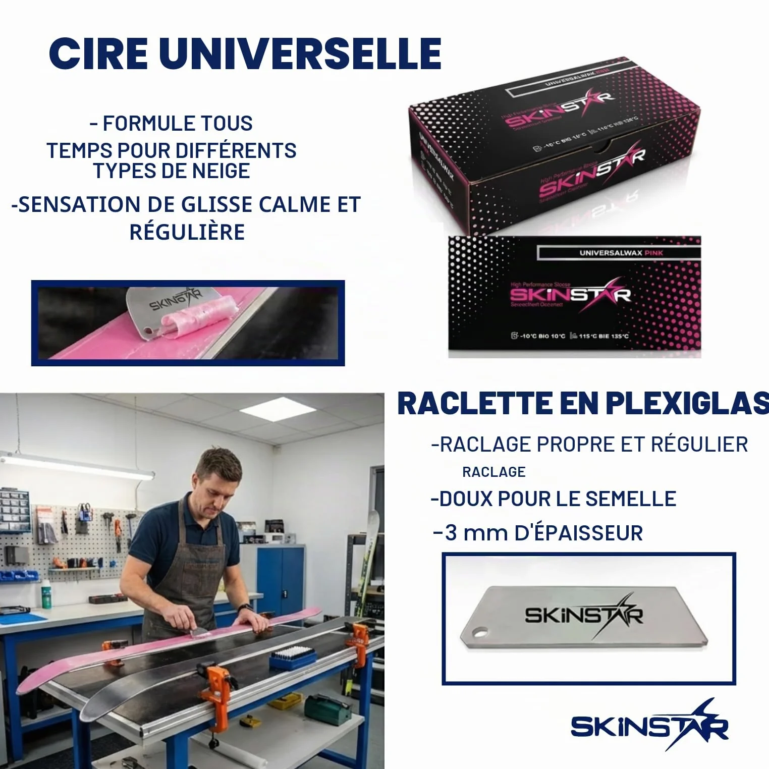 Skinstar Starter Ski Set de cire, fer, brosse à cire
