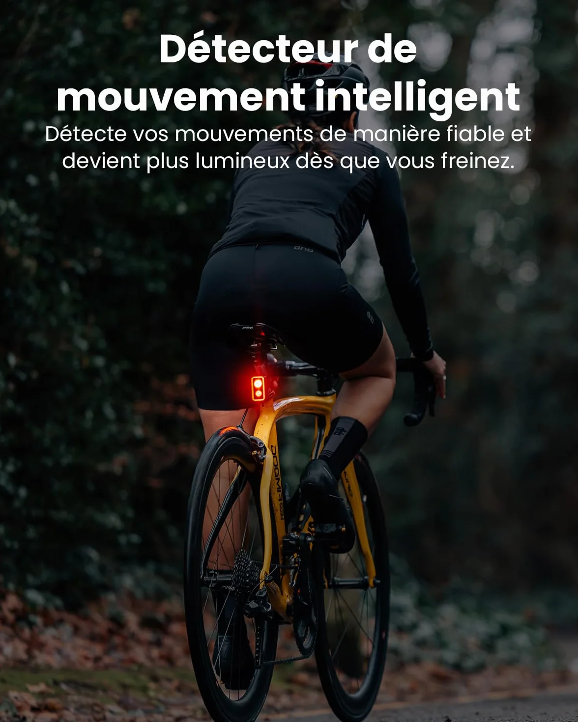 Feu arrière de vélo SEEMEE 300, 300 lumens, 5 Modes Nuit et Jour, capteur de freinage Intelligent, étanche IPX6, Rechargeable par USB-C, pour la Conduite de Nuit