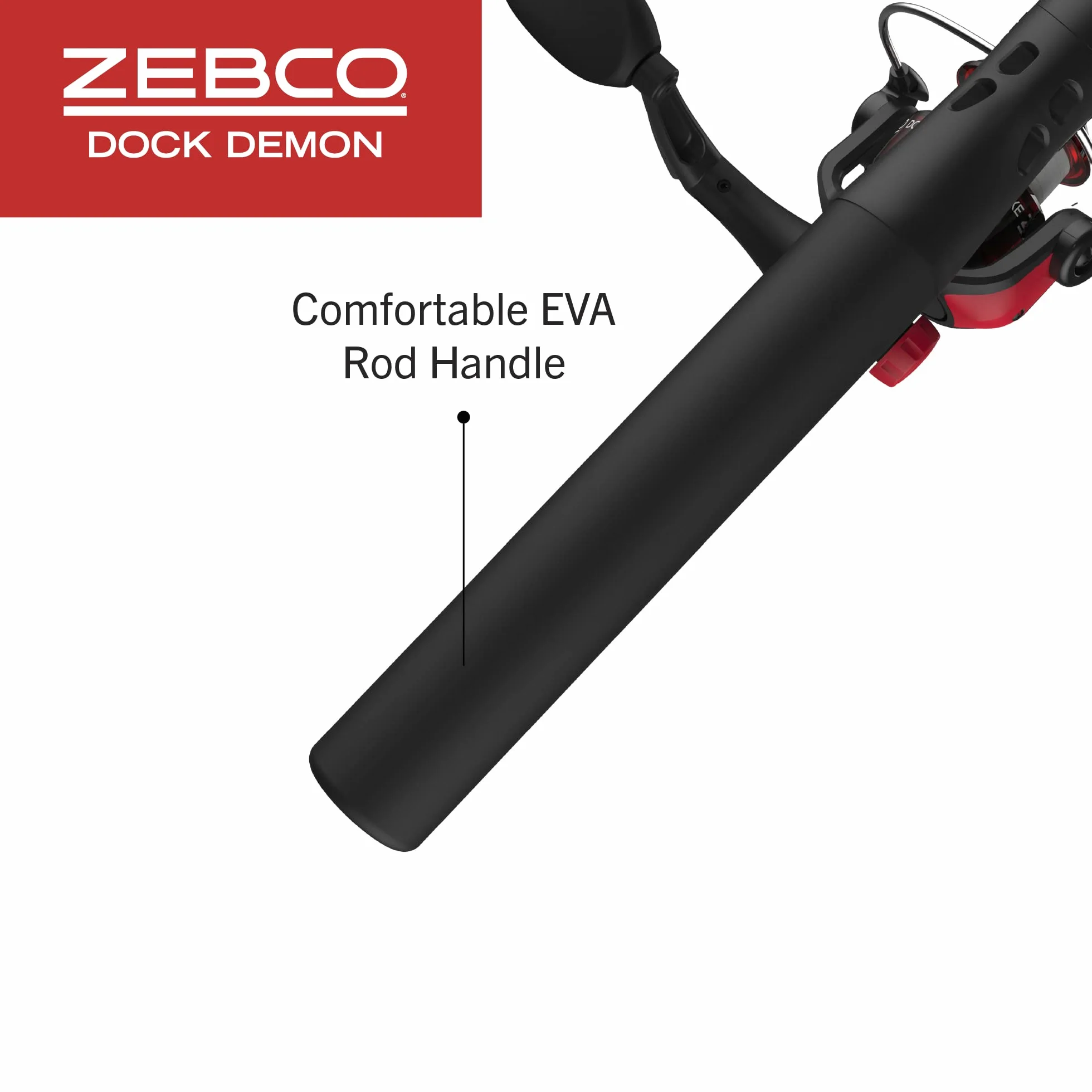 Zebco Dock Demon Moulinet à Lancer léger, Canne à pêche et Moulinet à Lancer léger, Canne en Fibre de Verre Durable de 76 cm, système Anti-Retour Quickset