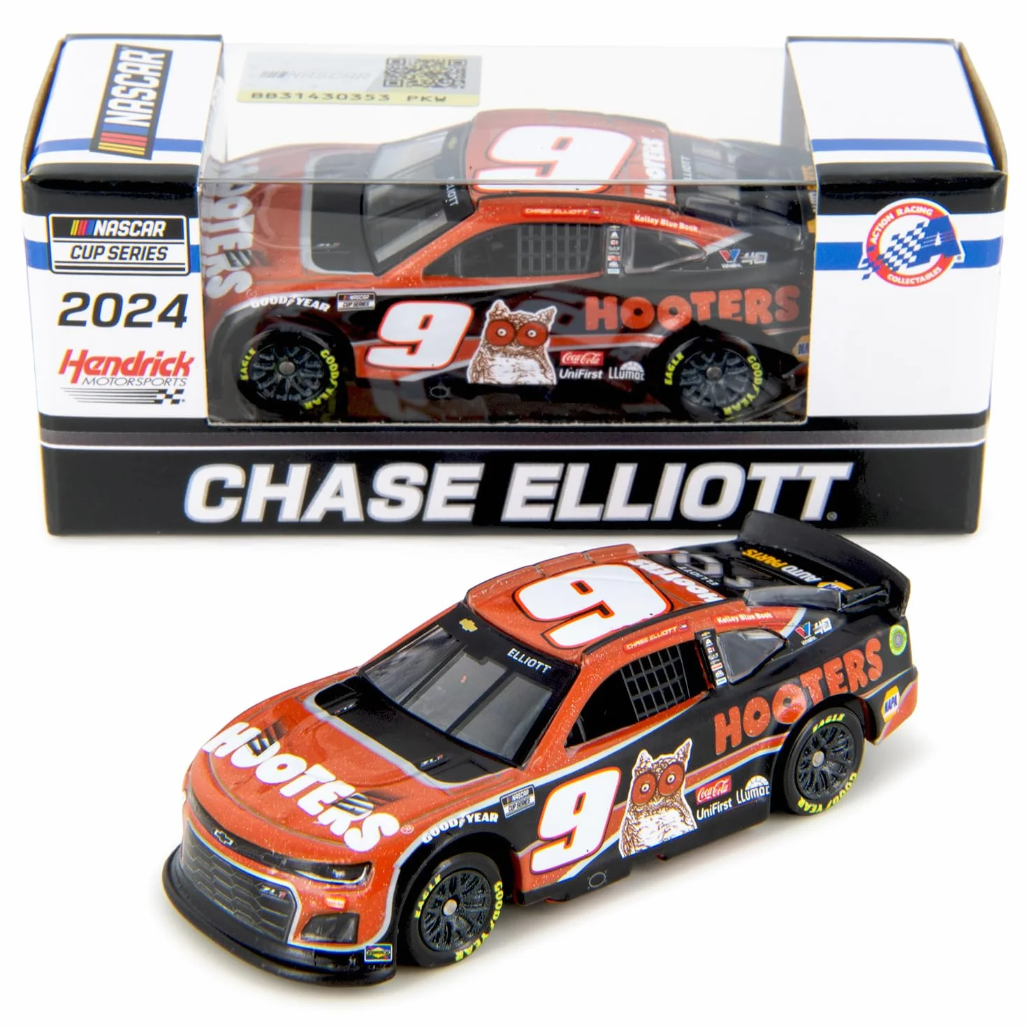 Lionel Racing Chase Elliott 2024 Hooters Voiture moulée sous pression Échelle 1:64
