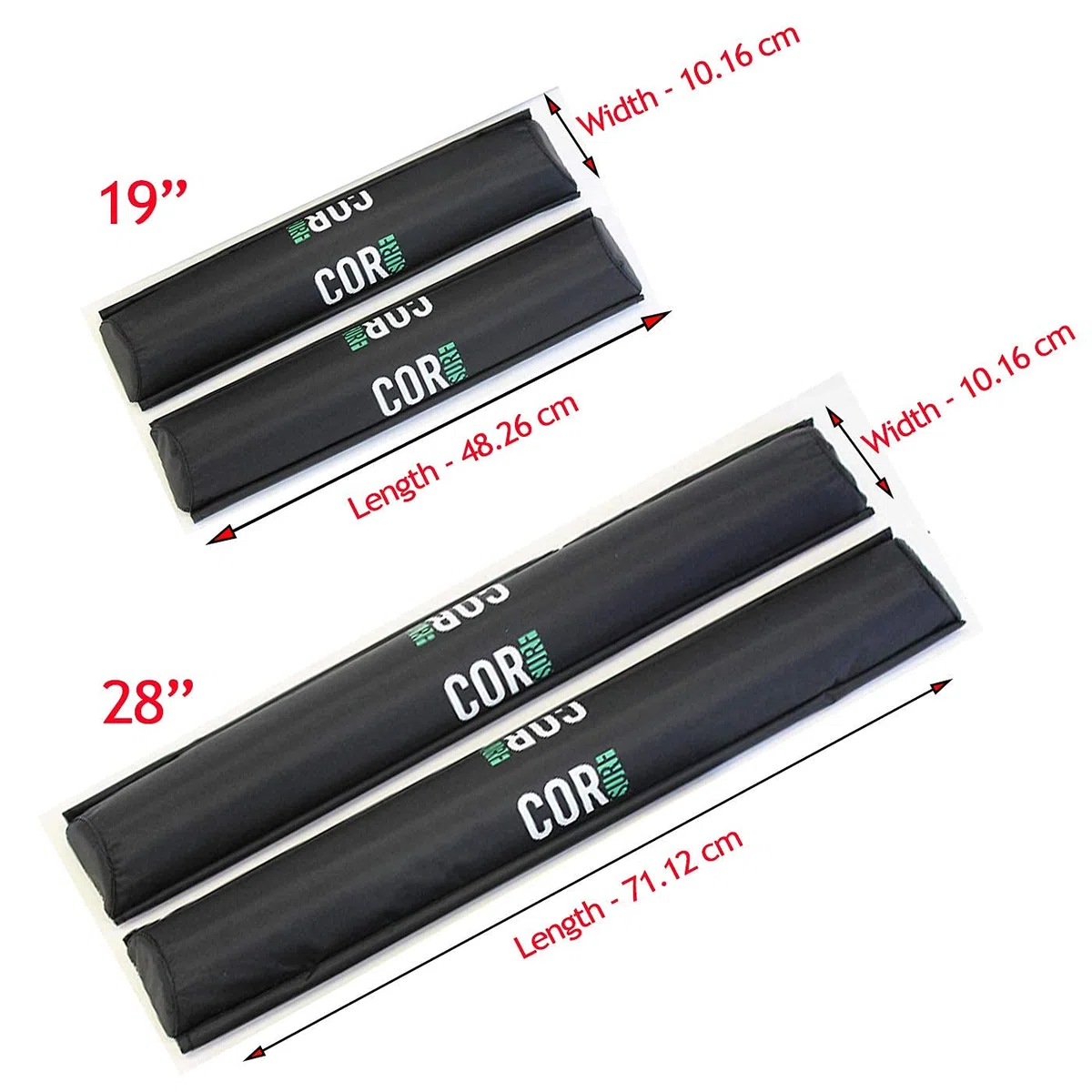 COR Surf Pads de galerie de Toit | Support pour Planche de Surf Kayak Sup | [Paire] pour Les Grandes Barres aérodynamiques (48CM)