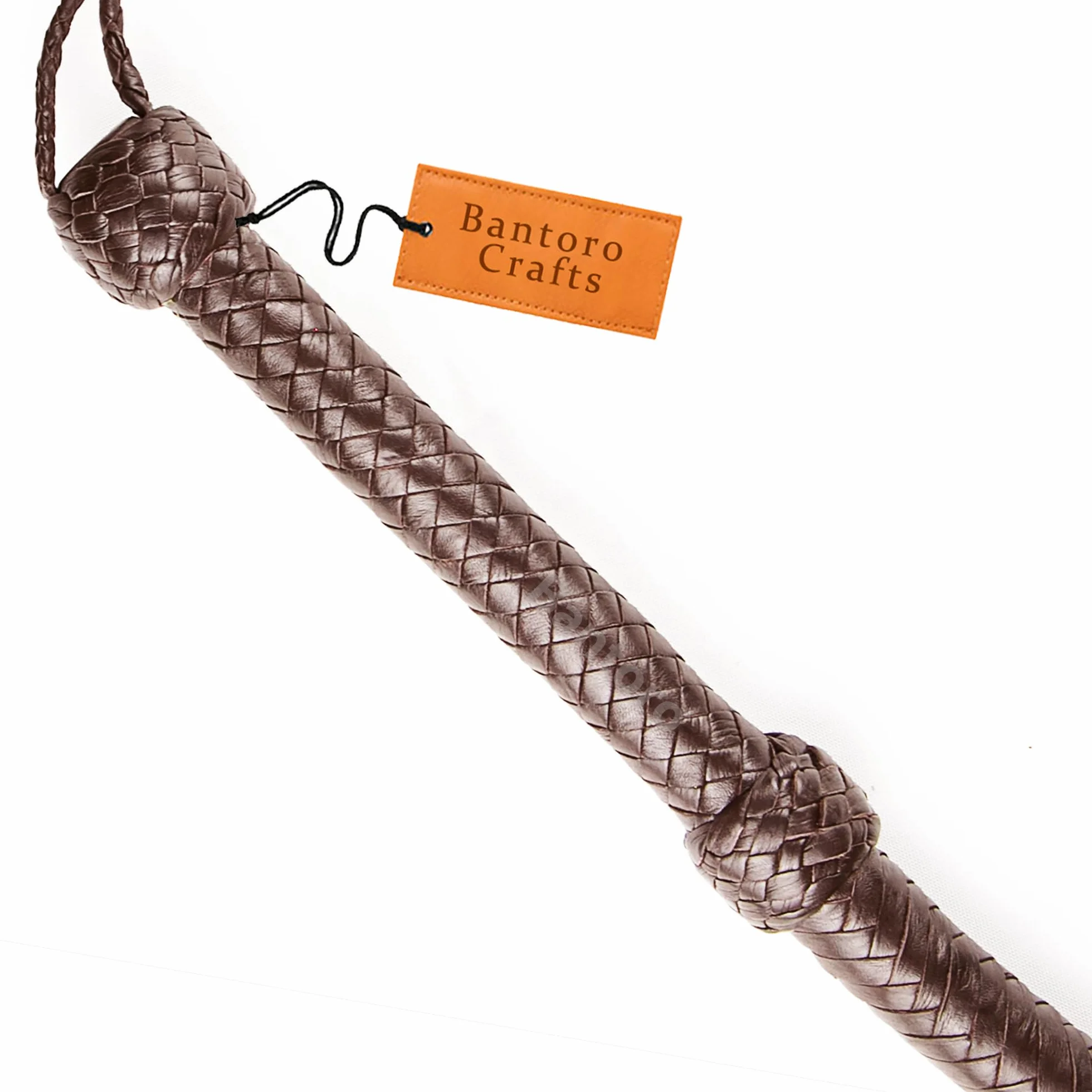 Fouet en Cuir Marron Indiana Jones de qualité supérieure, 2,4 m de Long en 12 Tresses pour l'équitation, Fouet Bruyant (2,4 m)