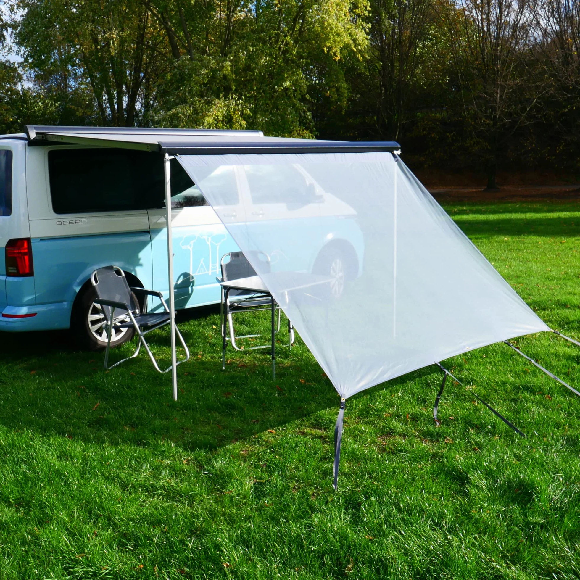 your GEAR Capri Sun Blocker Paroi avant et parois latérales perméable au vent pour auvent, protection visuelle et protection solaire, 3 passepoils, diamètre 4,3, 6,2 et 7 mm, largeurs de 240 à 480 cm