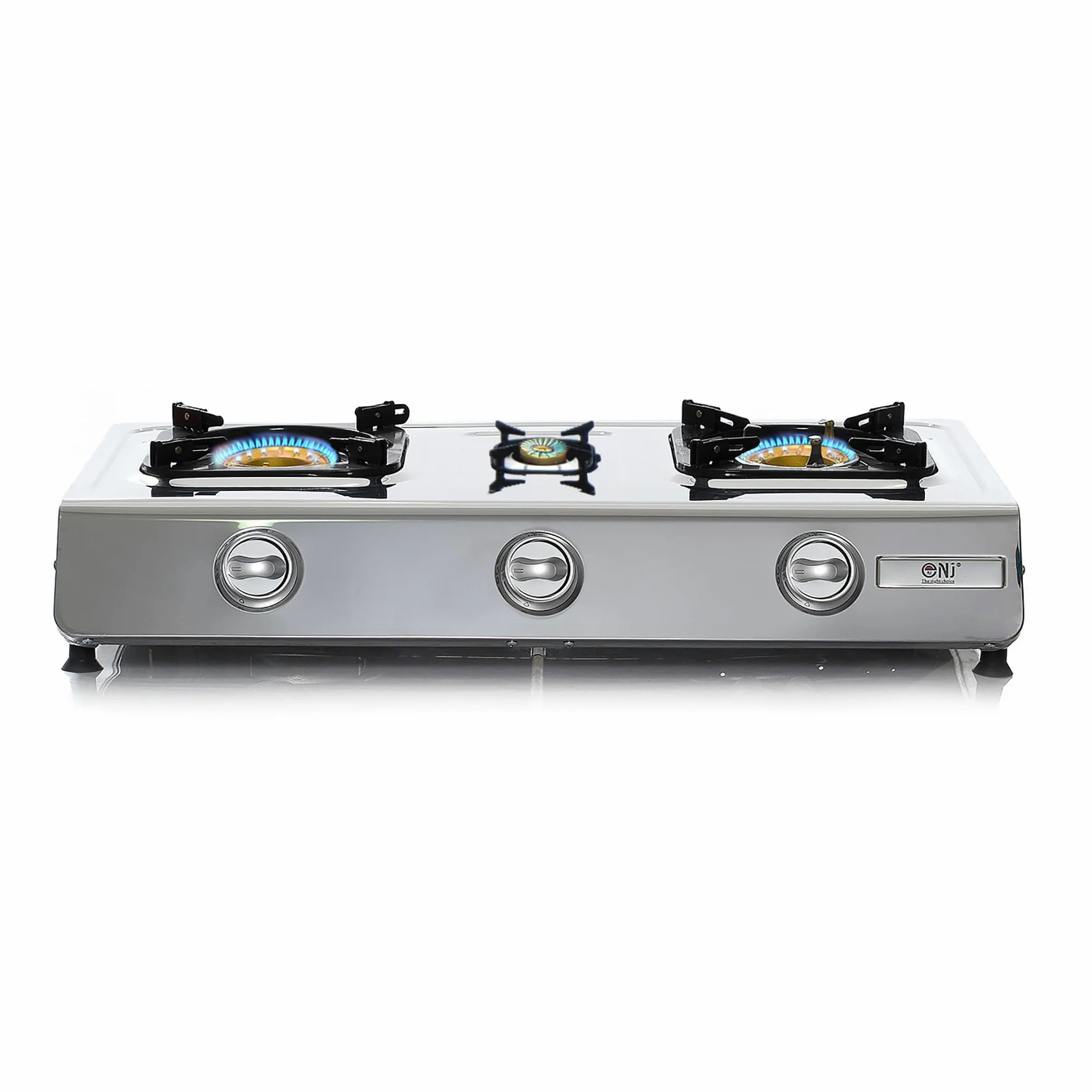 NJ NGB-300 Réchaud Camping Gaz - 3 feux Plaque de Cuisson Portable Inox