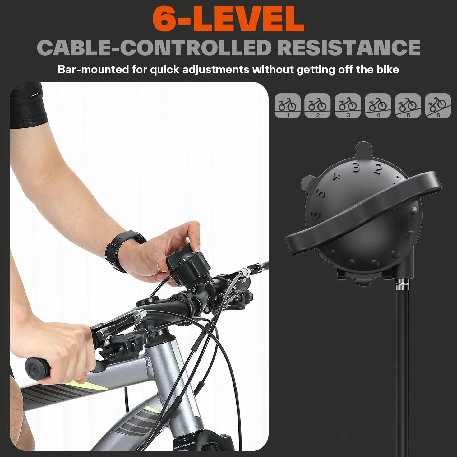 Entraîneur de vélo, Sportneer Home Trainer Bicyclette, freinage magnétique, 6 Réglages de Résistance avec Roue de réduction du Bruit, poignée à dégagement Rapide