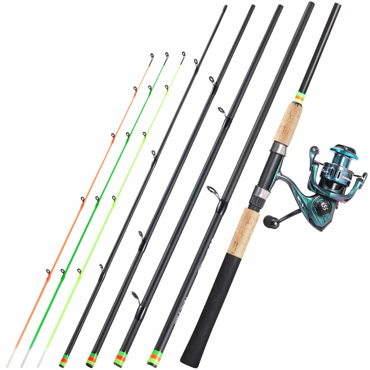 Sougayilang Feeder Canne à pêche portable avec 3 embouts 3000 tailles de moulinet, gamme complète d'action pour la carpe