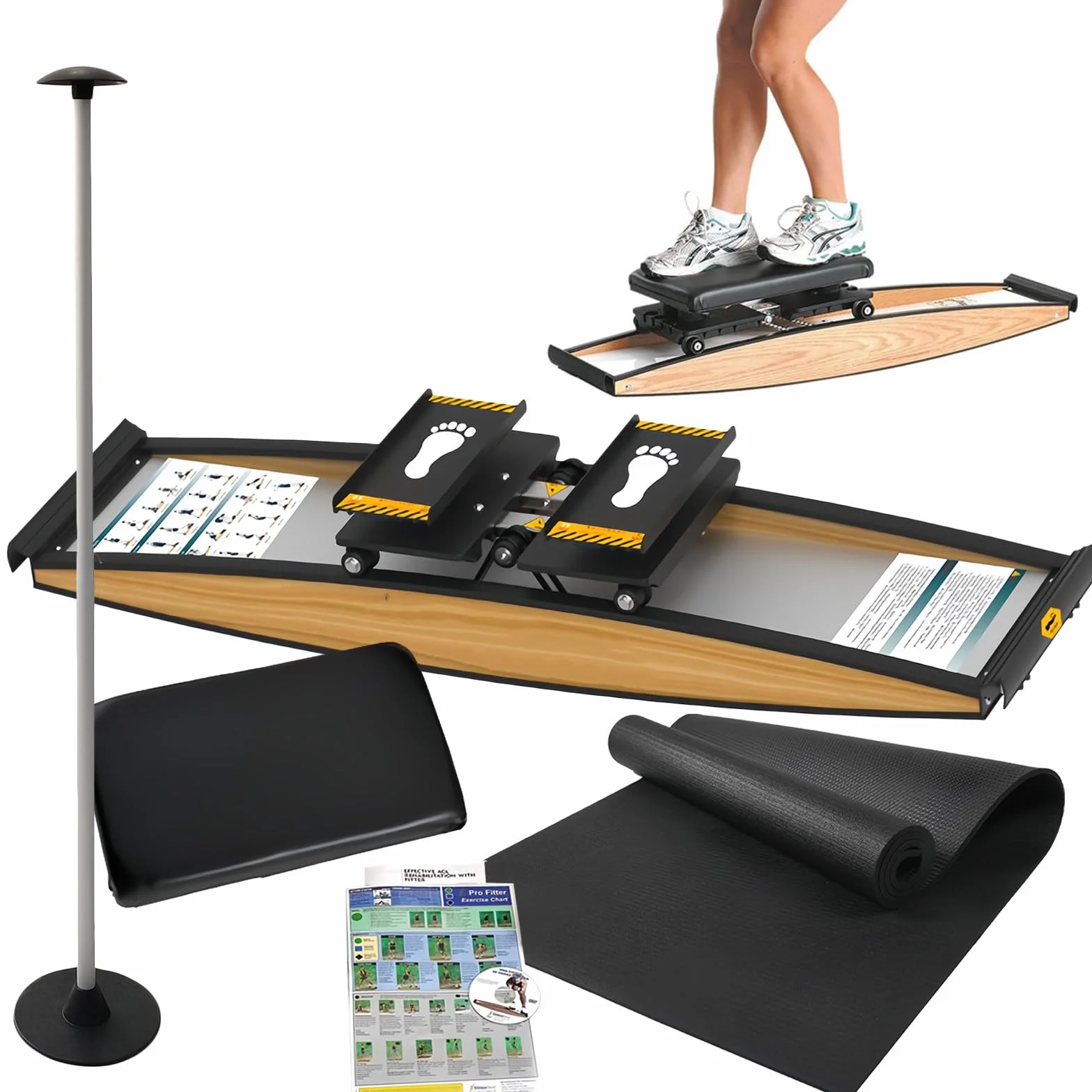 Machine D'entraînement de Ski, Vélo Elliptique 3D, équipement D'aérobic de Simulation de Ski/Aviron en Salle, Rouleaux en Caoutchouc Silencieux, pour Augmenter L'endurance et L'équilibre