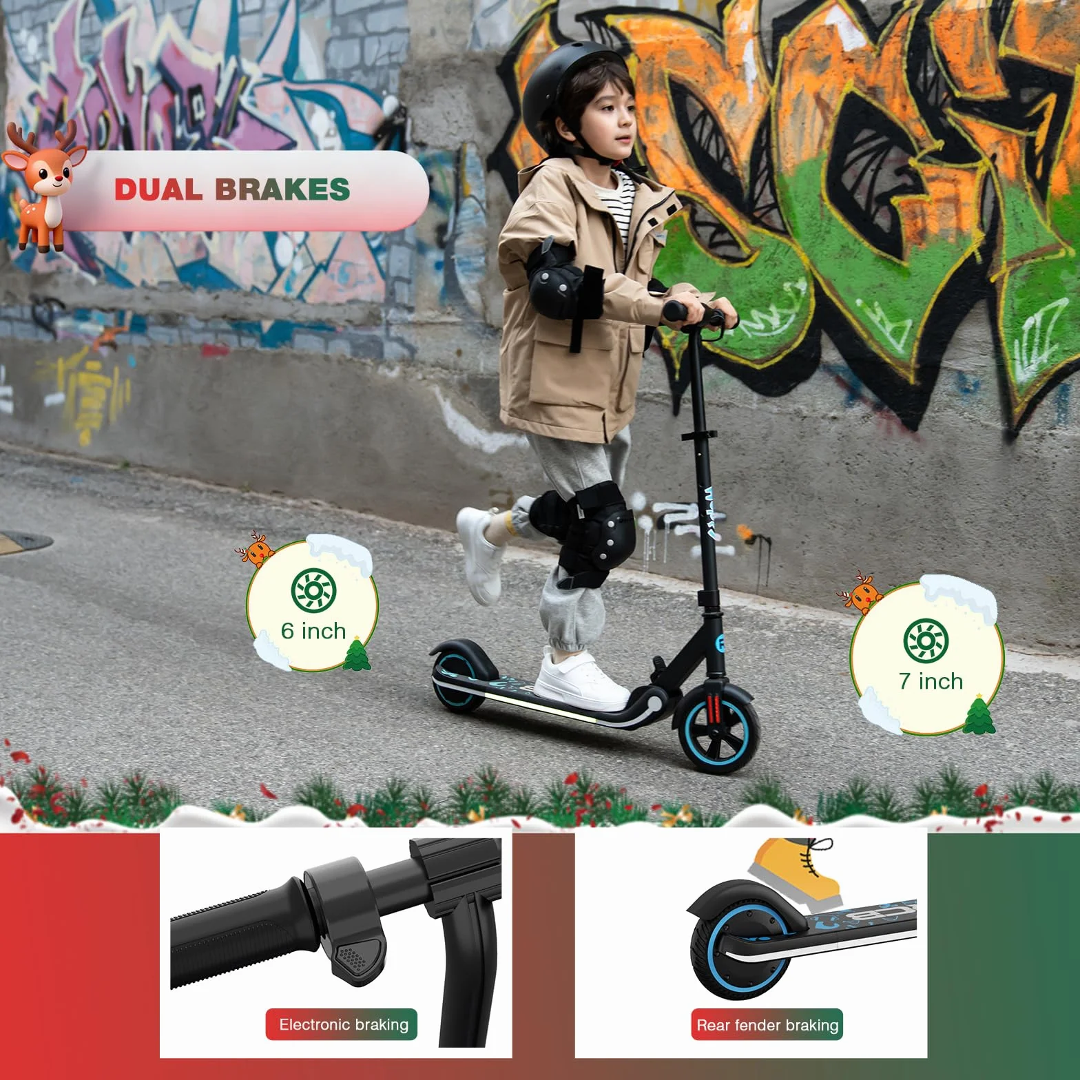 RCB Trottinette électrique Enfant 6-12 Ans, Moteur 150W - Max 16Km/h - Lumière Arc-en-Ciel - Pliable - Affichage LED - Vitesse et Hauteur Réglables, Cadeau pour Enfants et Adolescents