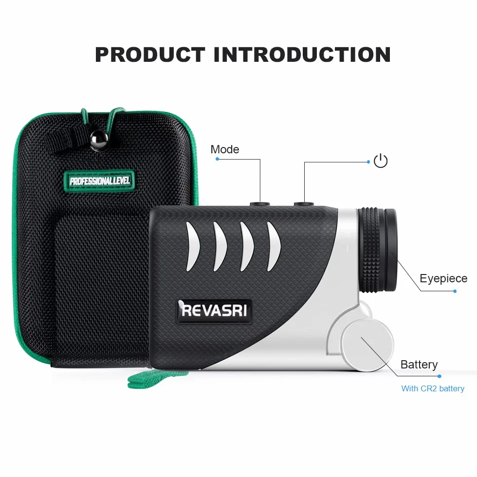 REVASRI Télémètre de Golf et télémètre de Golf à Disque 1500Y avec grossissement M/F/Y 6,5X Distance Horizontale/Verticale pour/Le Plus Proche/Le Plus éloigné (Batterie Incluse)…