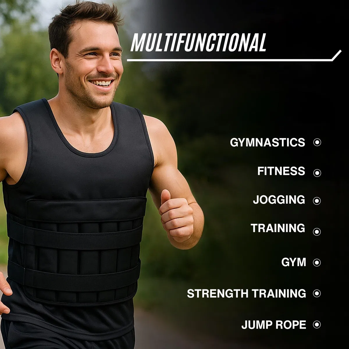 Gilet Lesté 20kg pour Homme et Femme, Gilet de Poids Réglable pour Musculation, Calisthénie et CrossFit, Gilet de Course avec Poids, Design Ergonomique et Respirant (Noir)