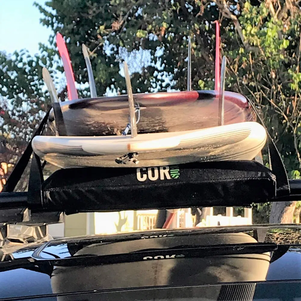 COR Surf Pads de galerie de Toit | Support pour Planche de Surf Kayak Sup | [Paire] pour Les Grandes Barres aérodynamiques (48CM)