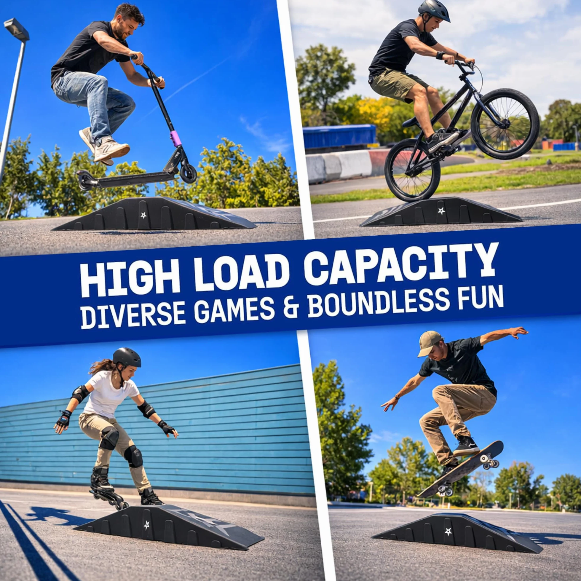 Yes4All Rampe de Skateboard Monobloc, Rampe de vélo, Rampe de Skate – Conçue pour Les débutants, Plus Durable, sûre, capacité de 100 kg