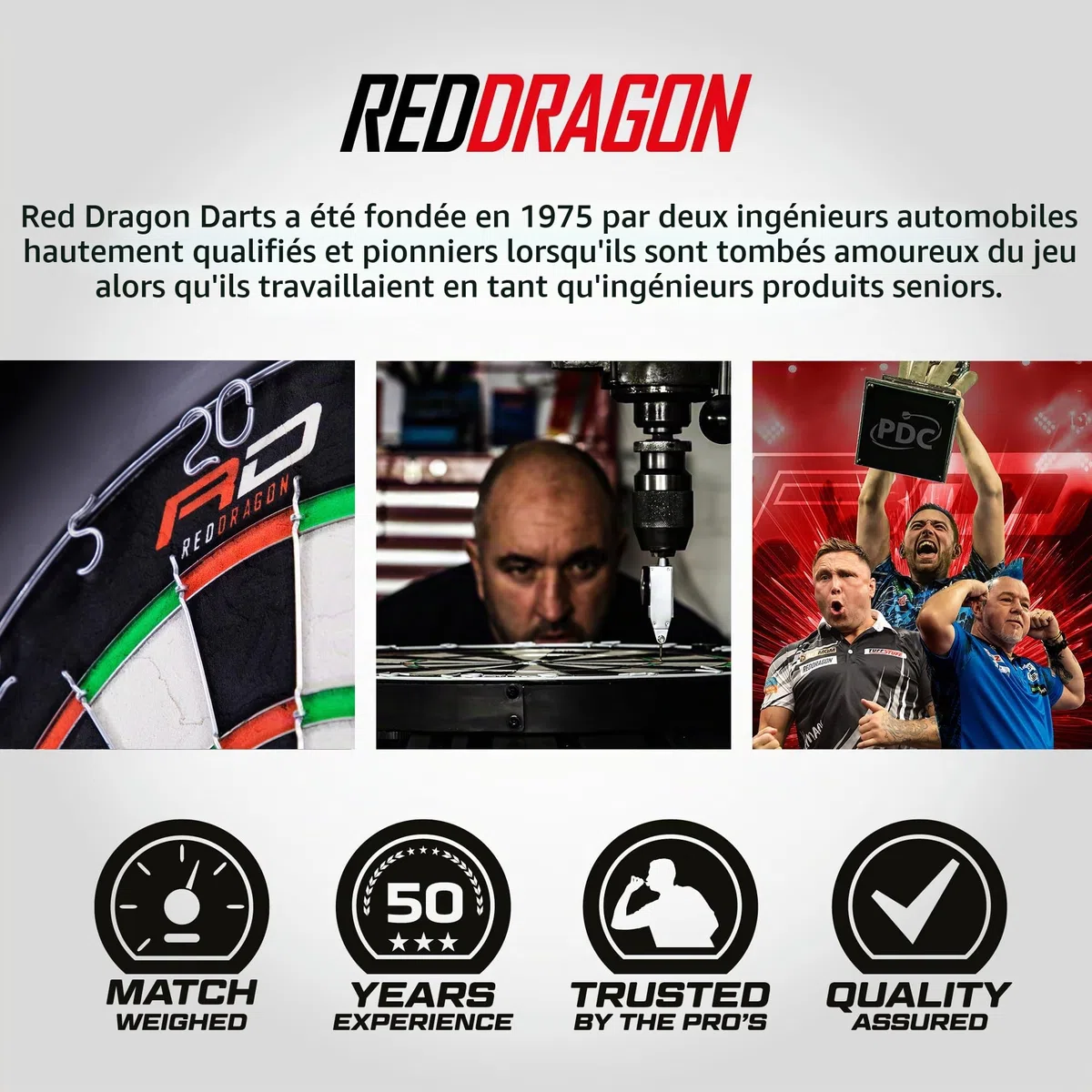 Red Dragon RazorEdge Cible de fléchettes en Poils de qualité Professionnelle approuvée par Tournoi