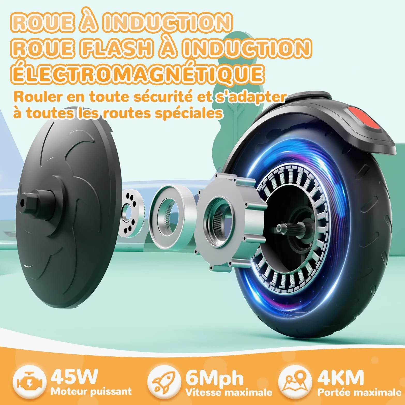 SISIGAD Trottinette Electrique Enfant 6-8-10 Ans Electric Scooter Kids 5.3 Pouces avec Lumière LED Colorée & 3 Hauteurs Ajustables, Scooter Électrique Enfant Charge Max 70 Kg, Vitesse Max 10 Km/h