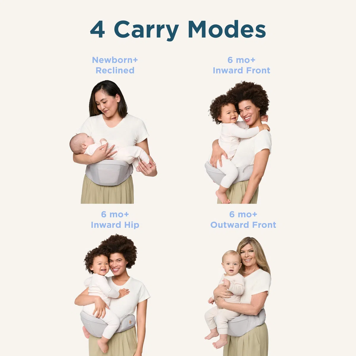 Ergobaby Alta Hip Seat Porte-bébé avec siège de hanche pour bébés et tout-petits à partir de 4 mois (5,5 kg - 20,4 kg) Porte-hanche avec SoftFlex Mesh