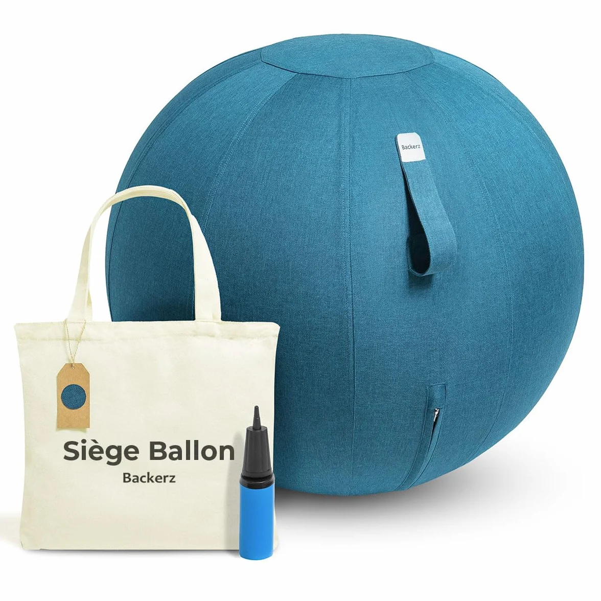 Ballon Ergonomique Bureau 55CM 65CM 75CM Capacité 110kg Housse Lin Lavable Bonne Posture
