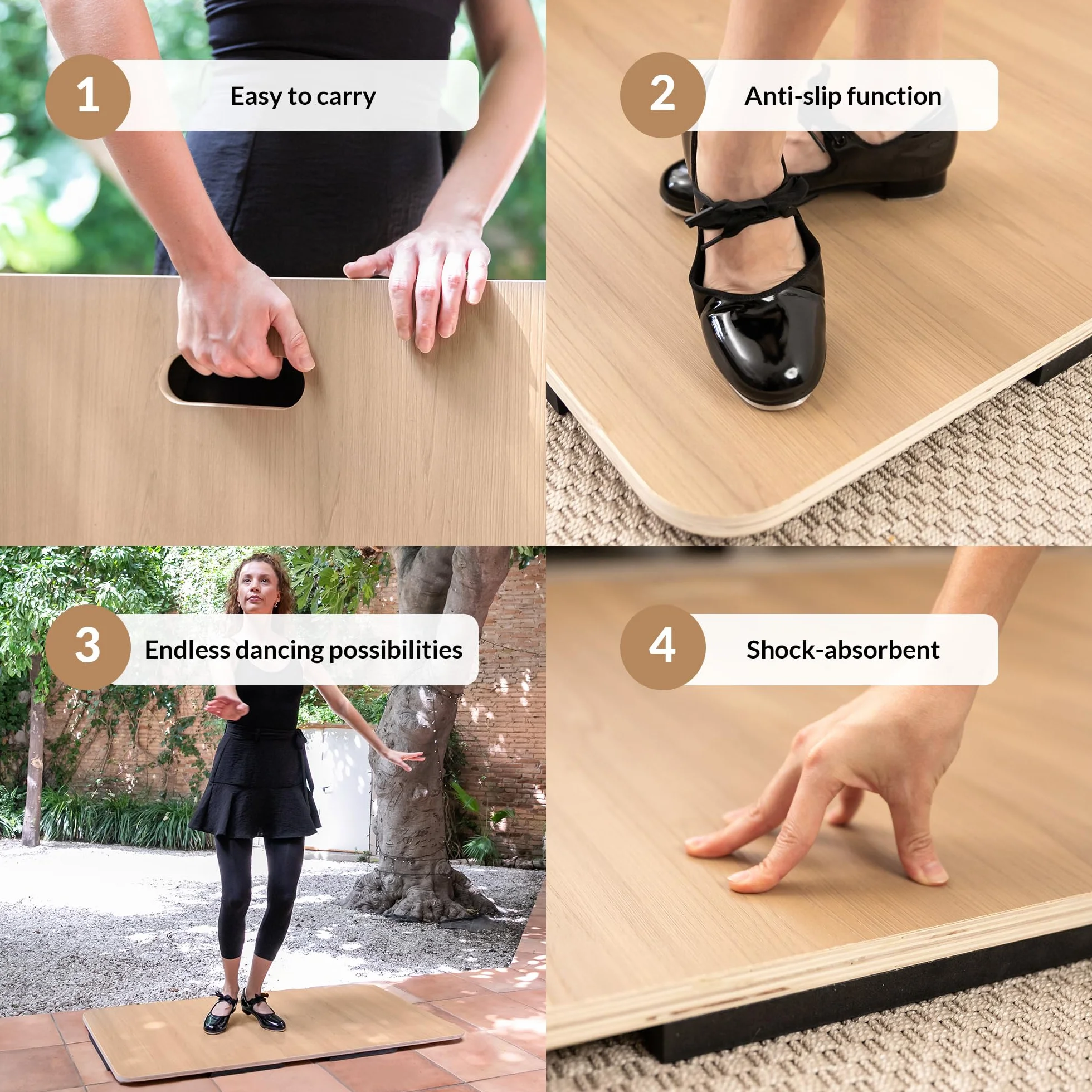 Planche De Claquettes Pour Danse | Plancher De Danse Portable Toute Surface | Plancher De Claquettes Coussiné | Plancher Pratique Danse A La Maison Et Studio | Plancher Pratique Danse Pour Danseurs