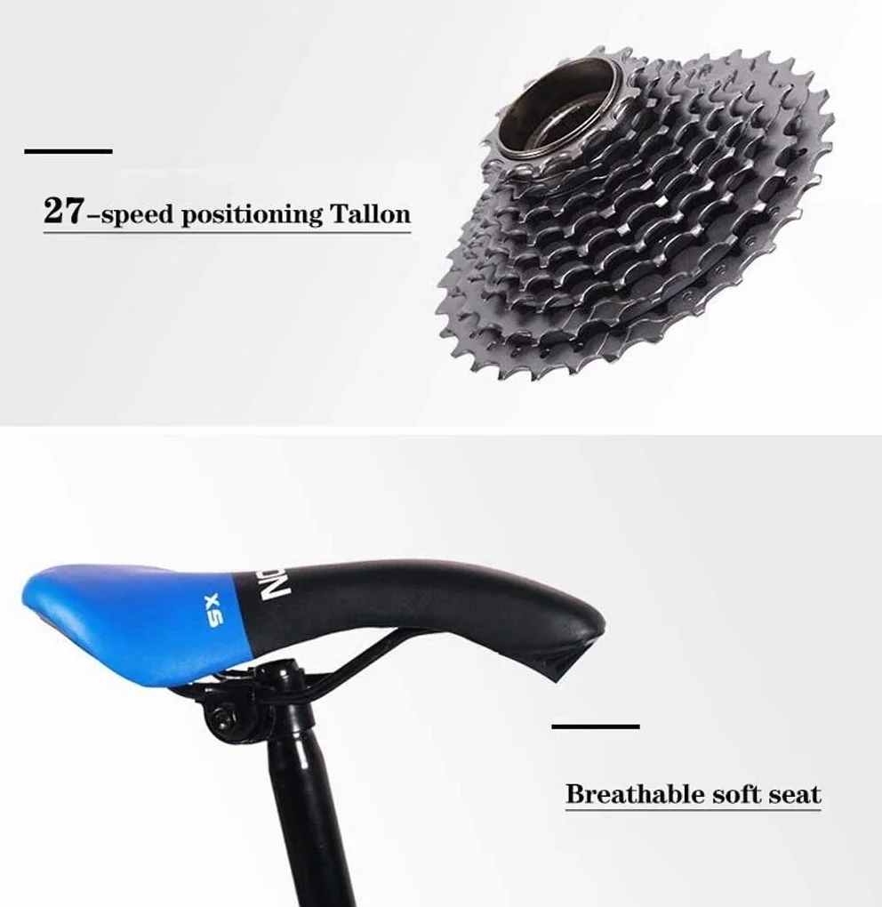 MU 26 Pouces Vélo de Route, 24 Vitesses Vélos, Double Frein À Disque, Cadre En Acier Au Carbone À Haute, Route de Vélos de Course, Pour Hommes Et Femmes Adultes Seulement,Blanc