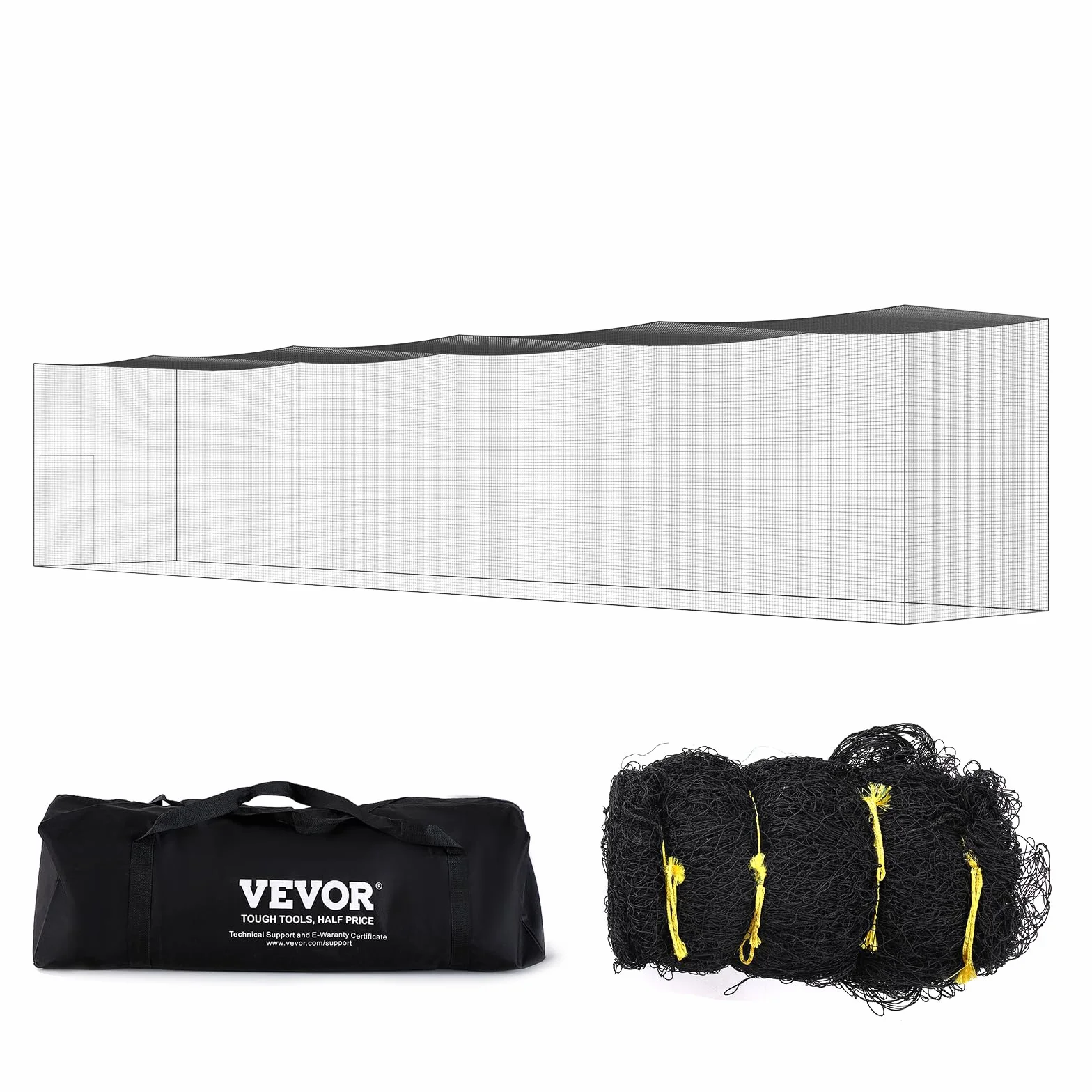 VEVOR Cage Frappeur de Baseball 21,7 m, Filet d'Entraînement Professionnel pour Frappeur de Softball, Cage de Lancer Portable avec Porte et Sac de Transport, Filet en PE Fermé Robuste Extérieur