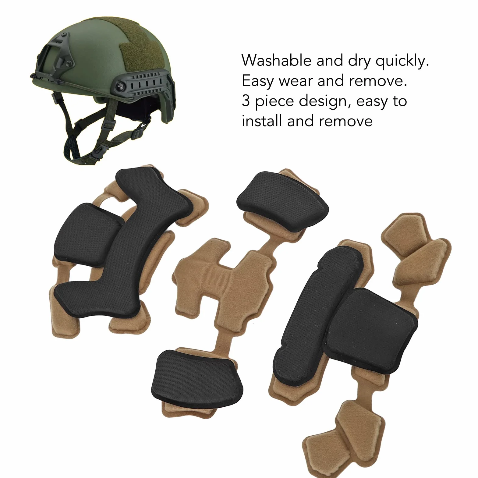 Système de Suspension à Cadran pour Casque Tactique Mentonnière pour ACH, pour Mich, pour Team Wendy, pour FMA, avec Coussinets Souples et Confortables Vis de Fixation Accessoire