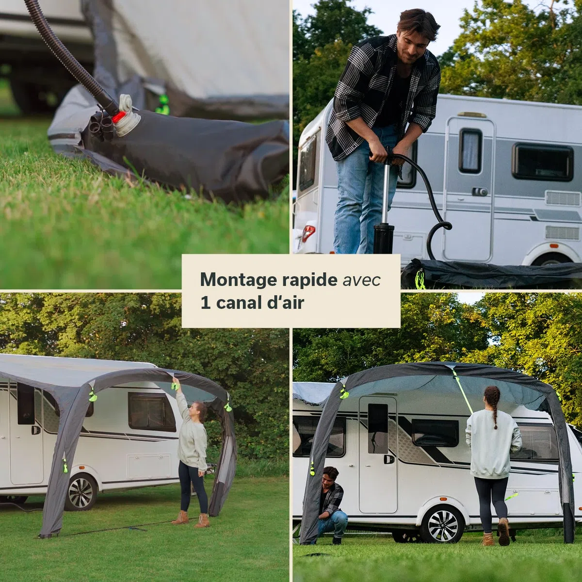 Skandika Auvent Vika Air Caravan 400 Set | Auvent Gonflable avec parois latérales, CaravanTarp, Voile d'ombrage UV 50+, Colonne d'eau de 3000 mm| pour Camping-Car, Caravane, Bus