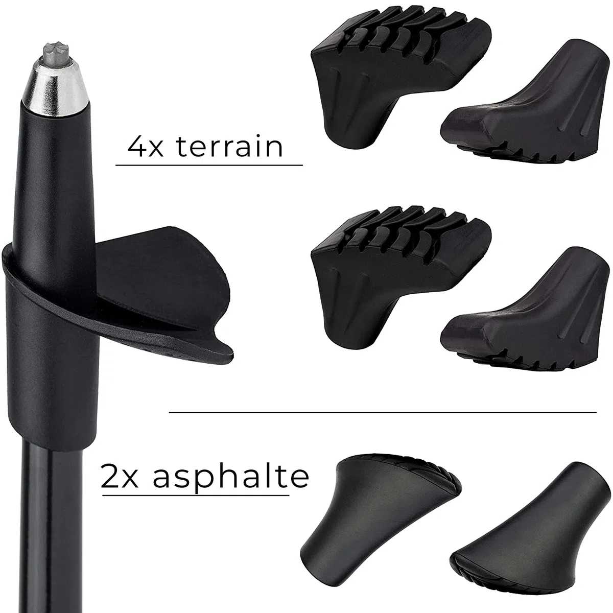 ATTRAC Bâtons de Marche Nordique Ultra légère 99% de Carbone avec dragonnes réglables et détachables - Attention: l'applicationsur Smartphone est appliqué Seulement en Allemagne/Taille (120cm)
