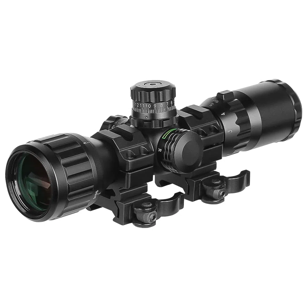 Lunette de visée SPINA OPTICS 3-9X32, AO, RGB Mil-Dot, Anneaux QD, Noir